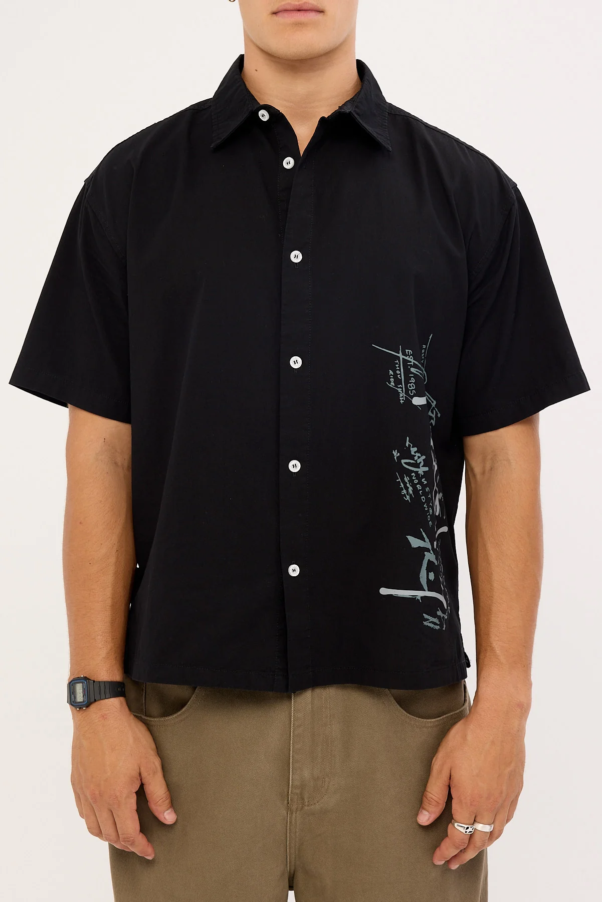 Rusty Crisis Cropped Shirt Black - Image 6