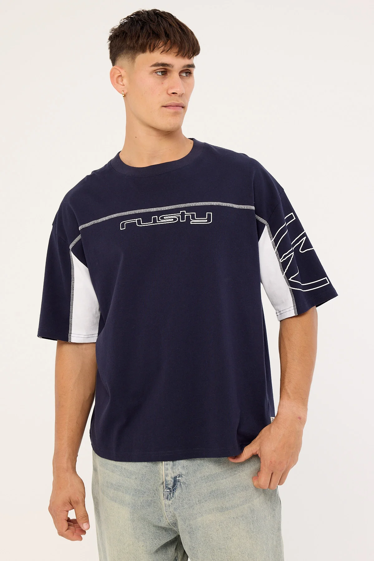 Rusty Cyberwave 2.0-? Tee Navy Blue - Image 3