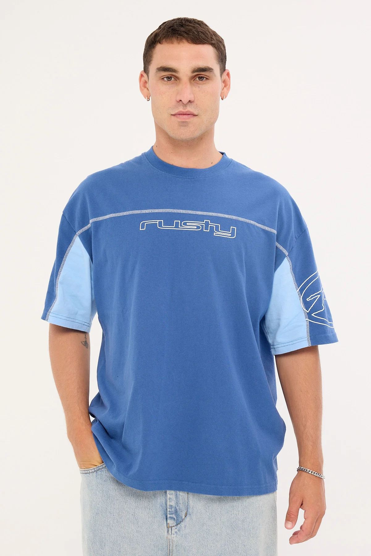 Rusty Cyberwave Tee Atlantic Blue