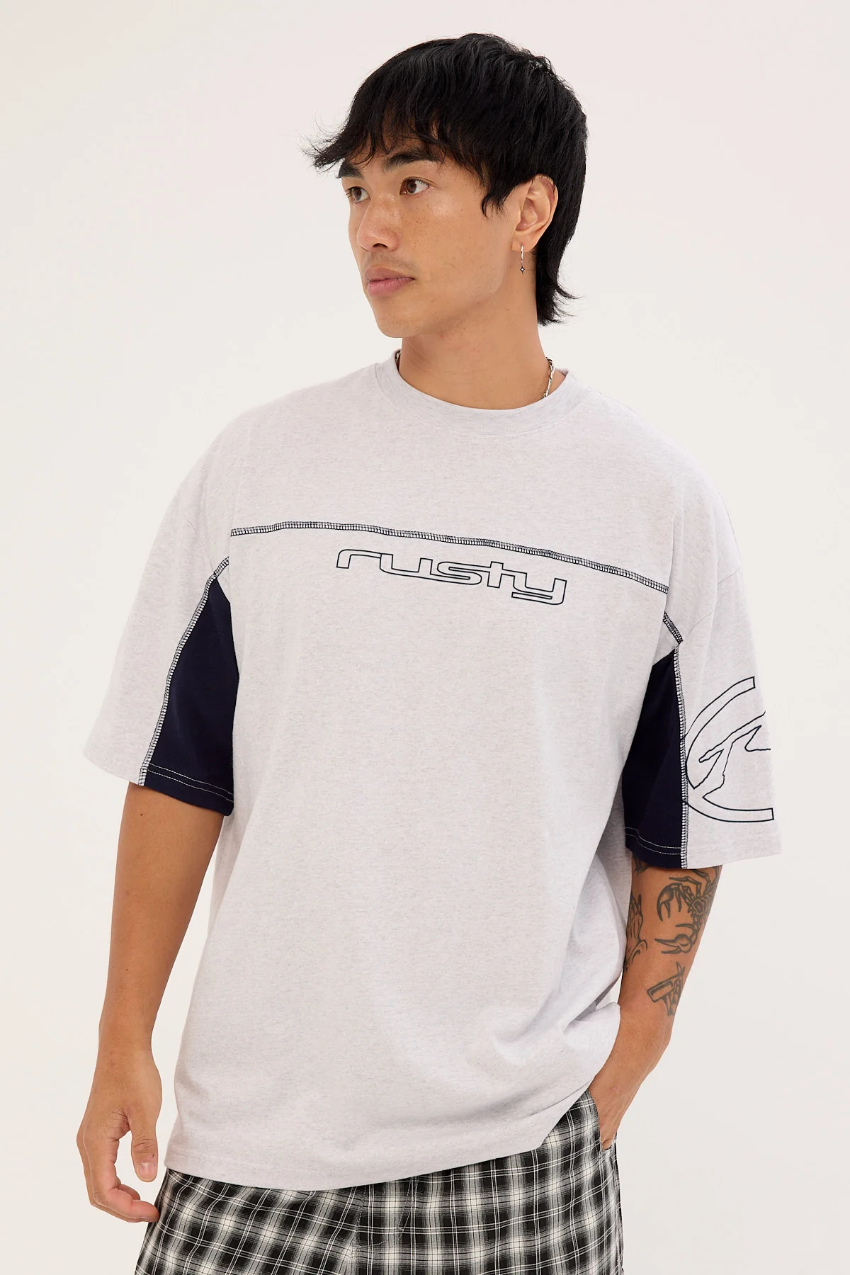 Rusty Cyberwave Tee Ecru Marle
