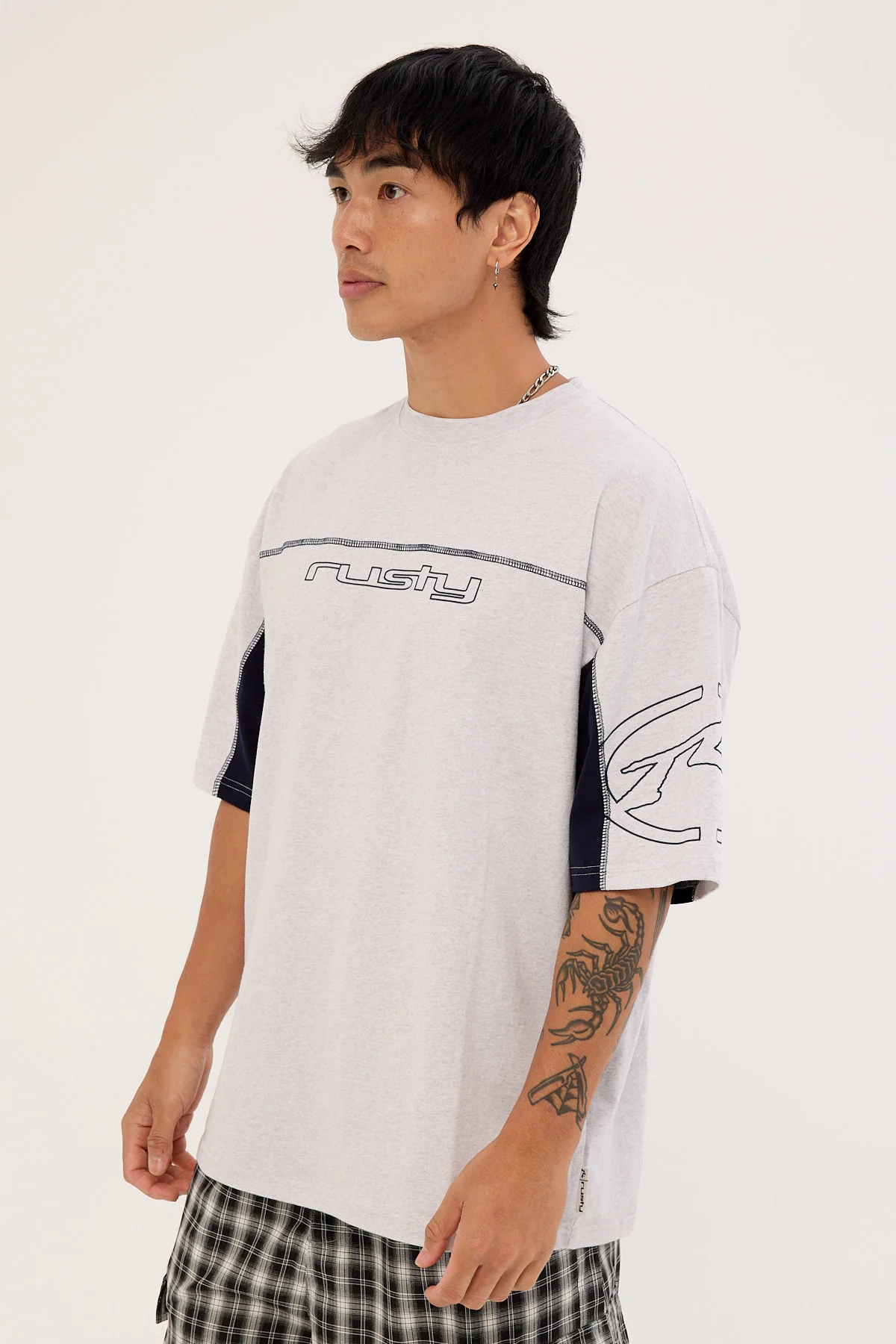 Rusty Cyberwave Tee Ecru Marle - Image 4