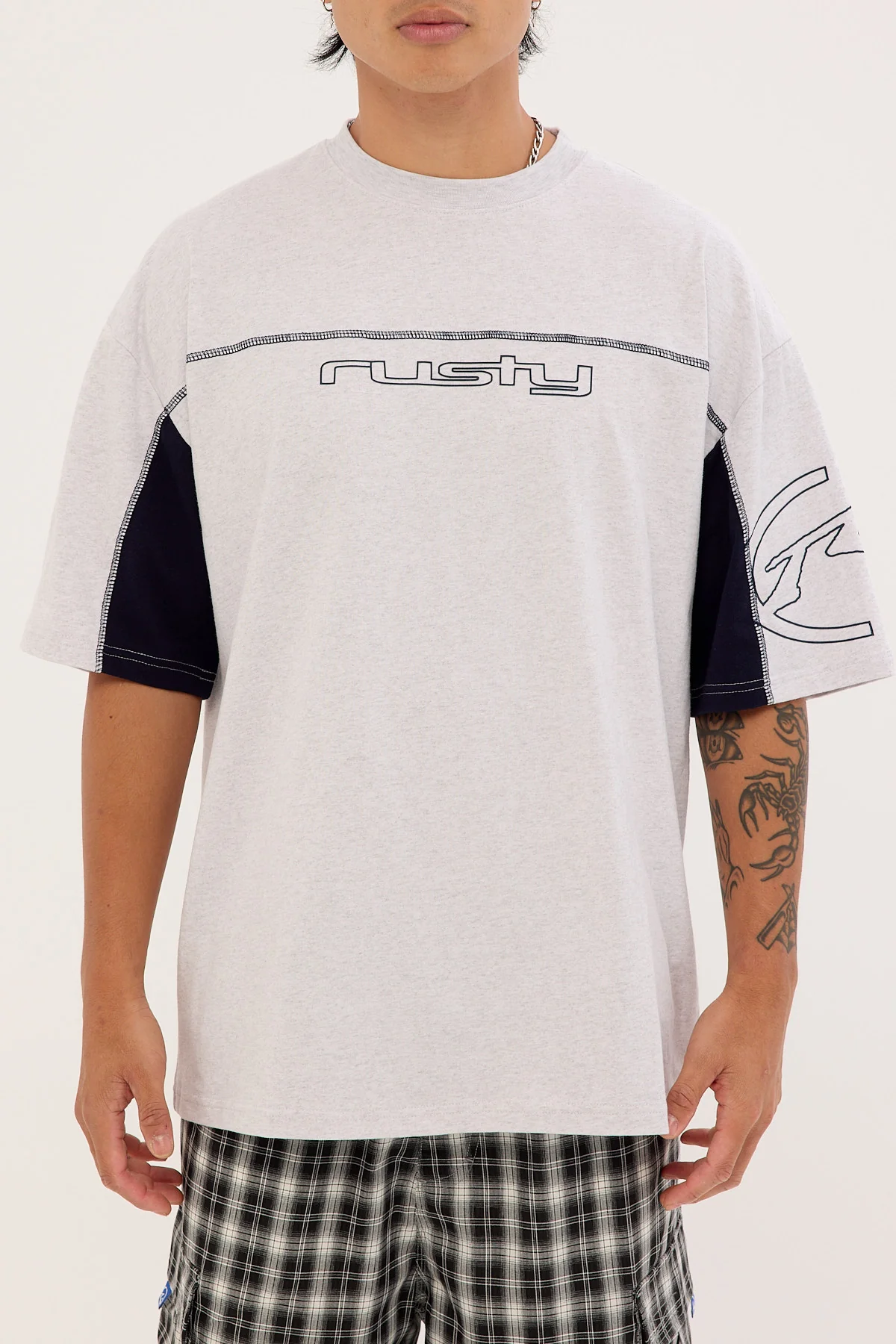 Rusty Cyberwave Tee Ecru Marle - Image 6