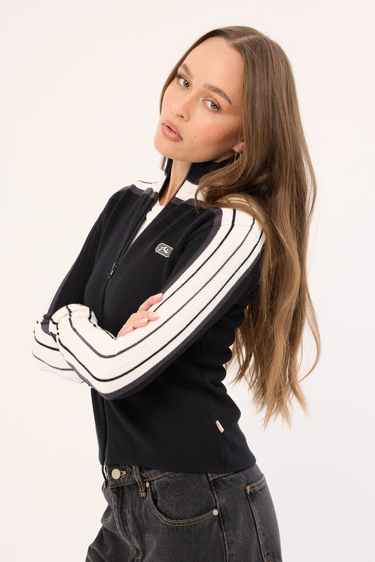 Rusty Daddy GB Zip Through Skimmer Knit Black - Image 4