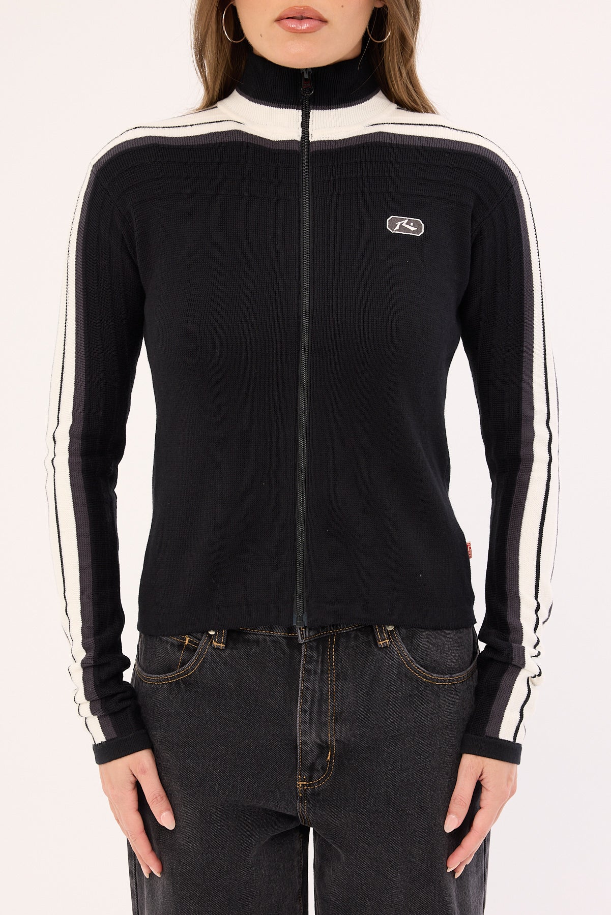 Rusty Daddy GB Zip Through Skimmer Knit Black - Image 6