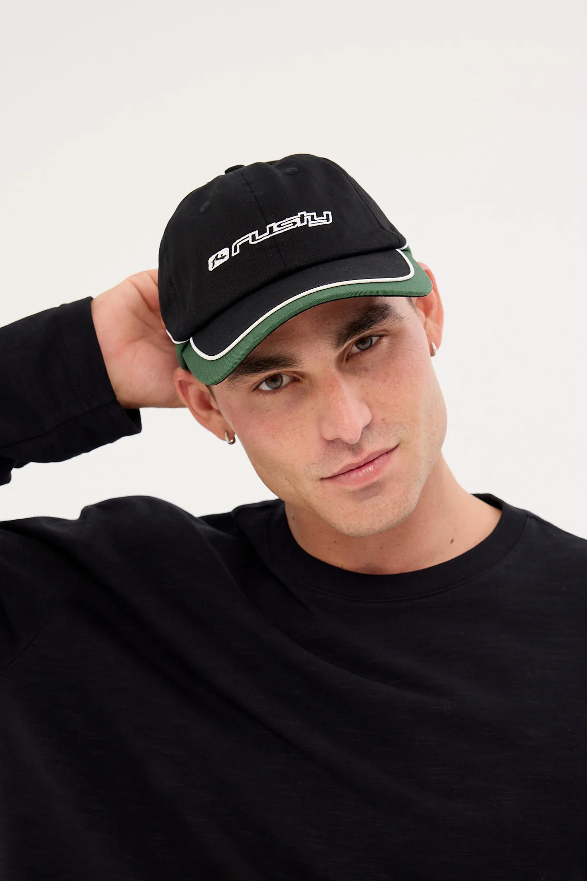 Rusty Double Dip Dad Cap Black/Green - Image 5