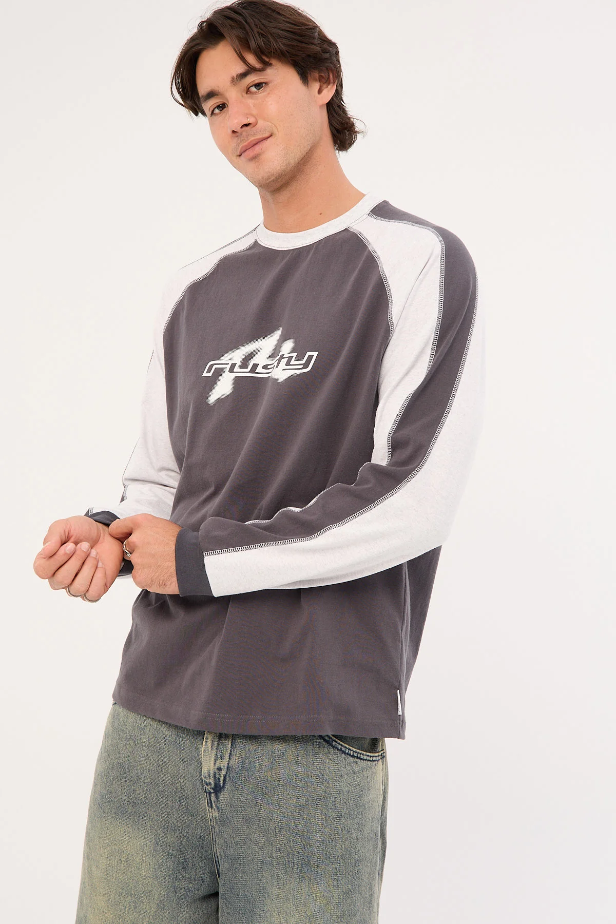 Rusty Fade-R Long Sleeve Tee Carbon - Image 3
