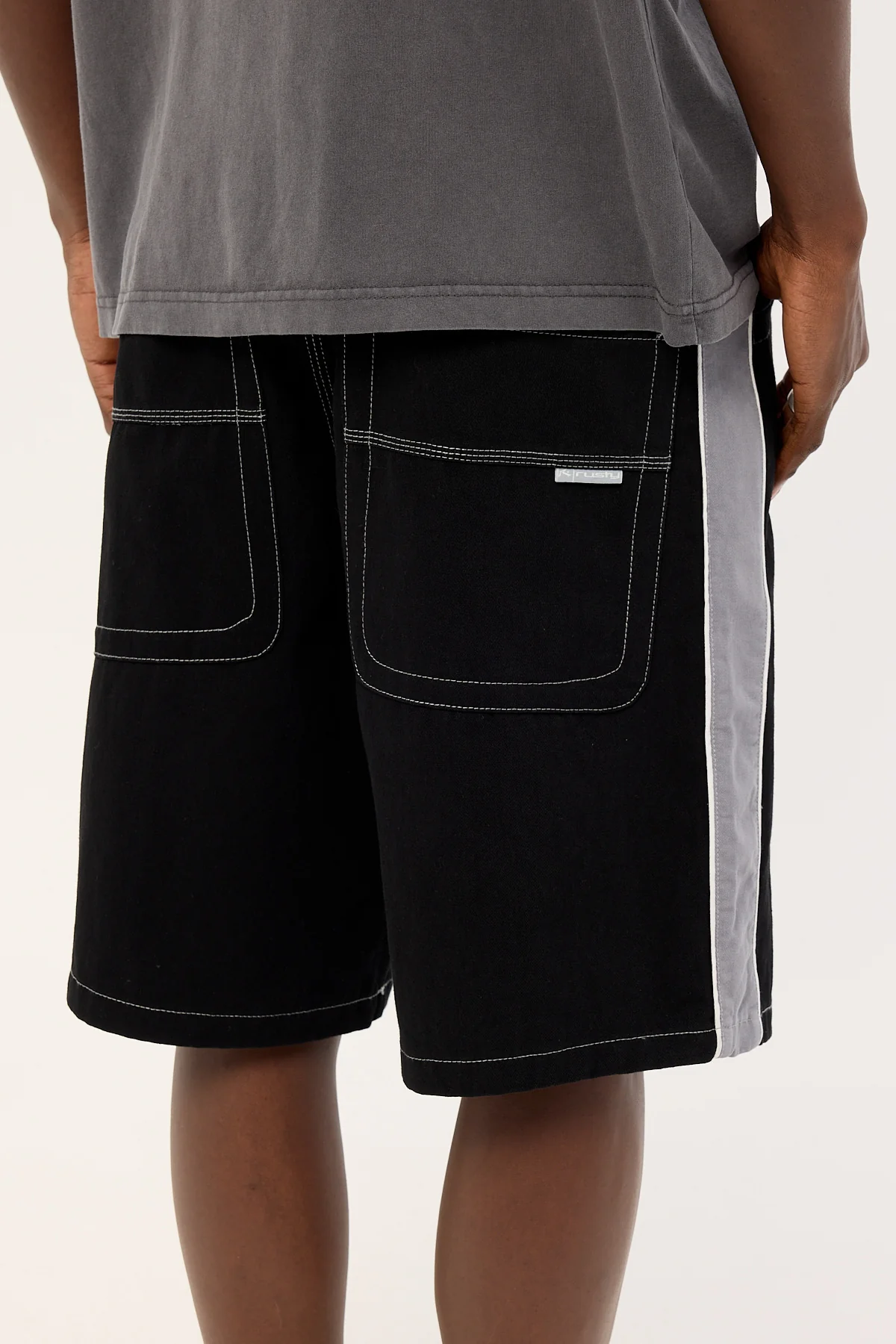 Rusty Flip Lines Baggy Short Black - Image 5