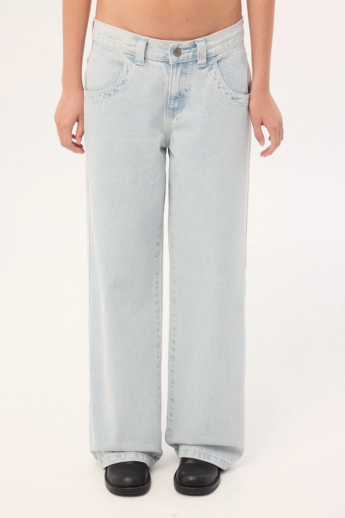 Rusty Flip Mommy Low Rise Tapeless Denim Jean Sky Blue Heather - Image 6