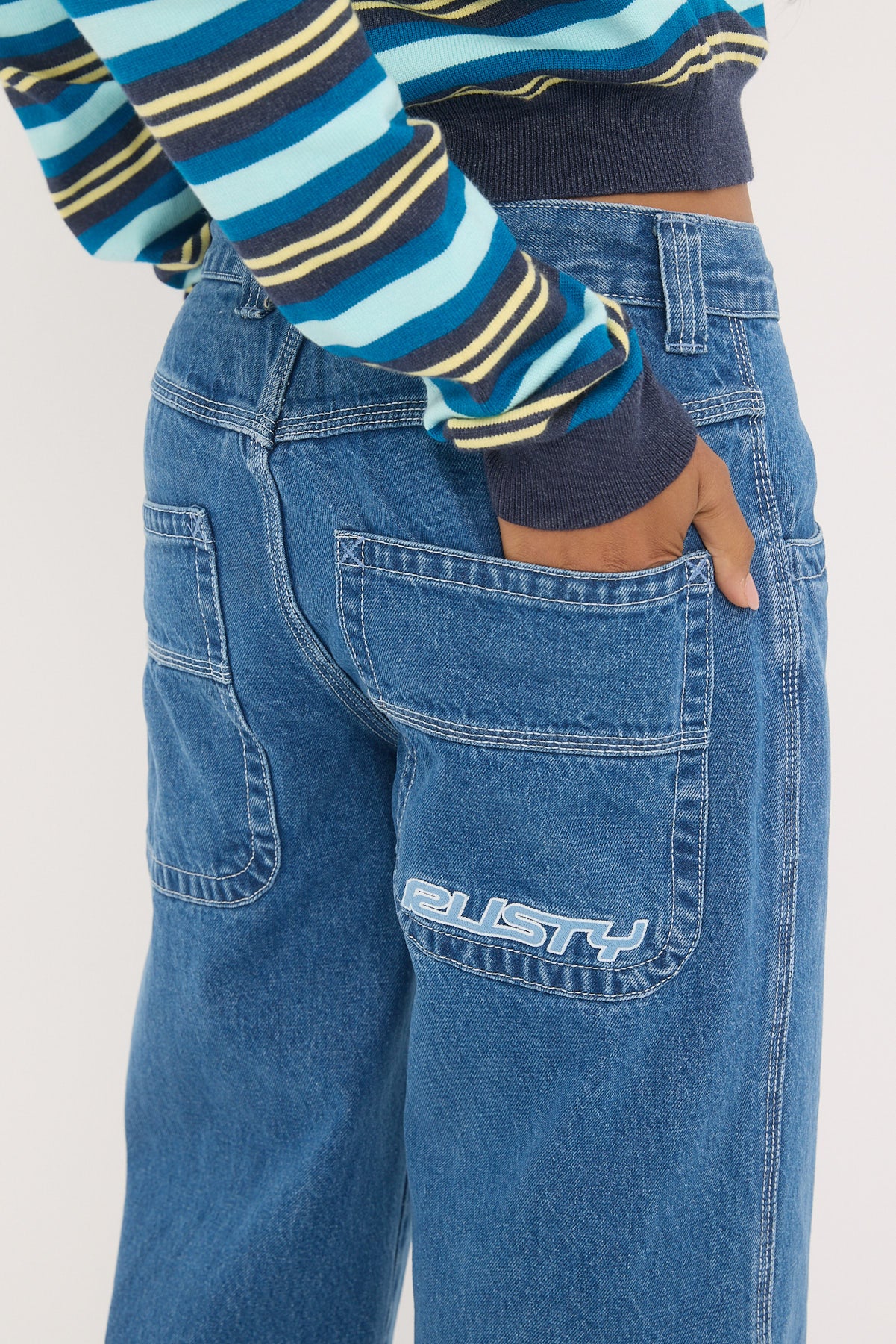Rusty Flip Mommy Low Rise Tapeless Jean Authentic Blue - Image 6