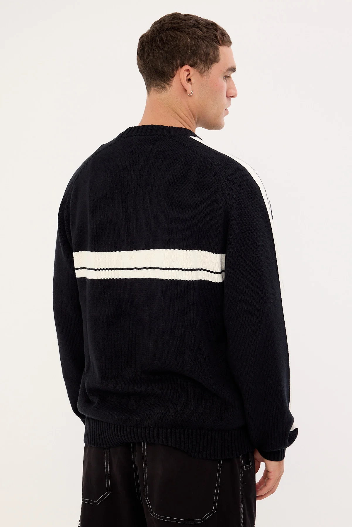 Rusty Frost Lines Knitted Crew Black - Image 5