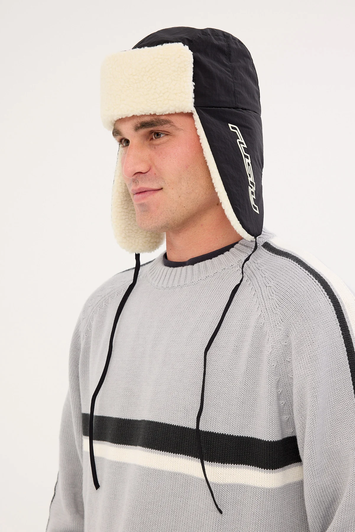 Rusty Fudd Mixed Trapper Hat Black 2 - Image 6