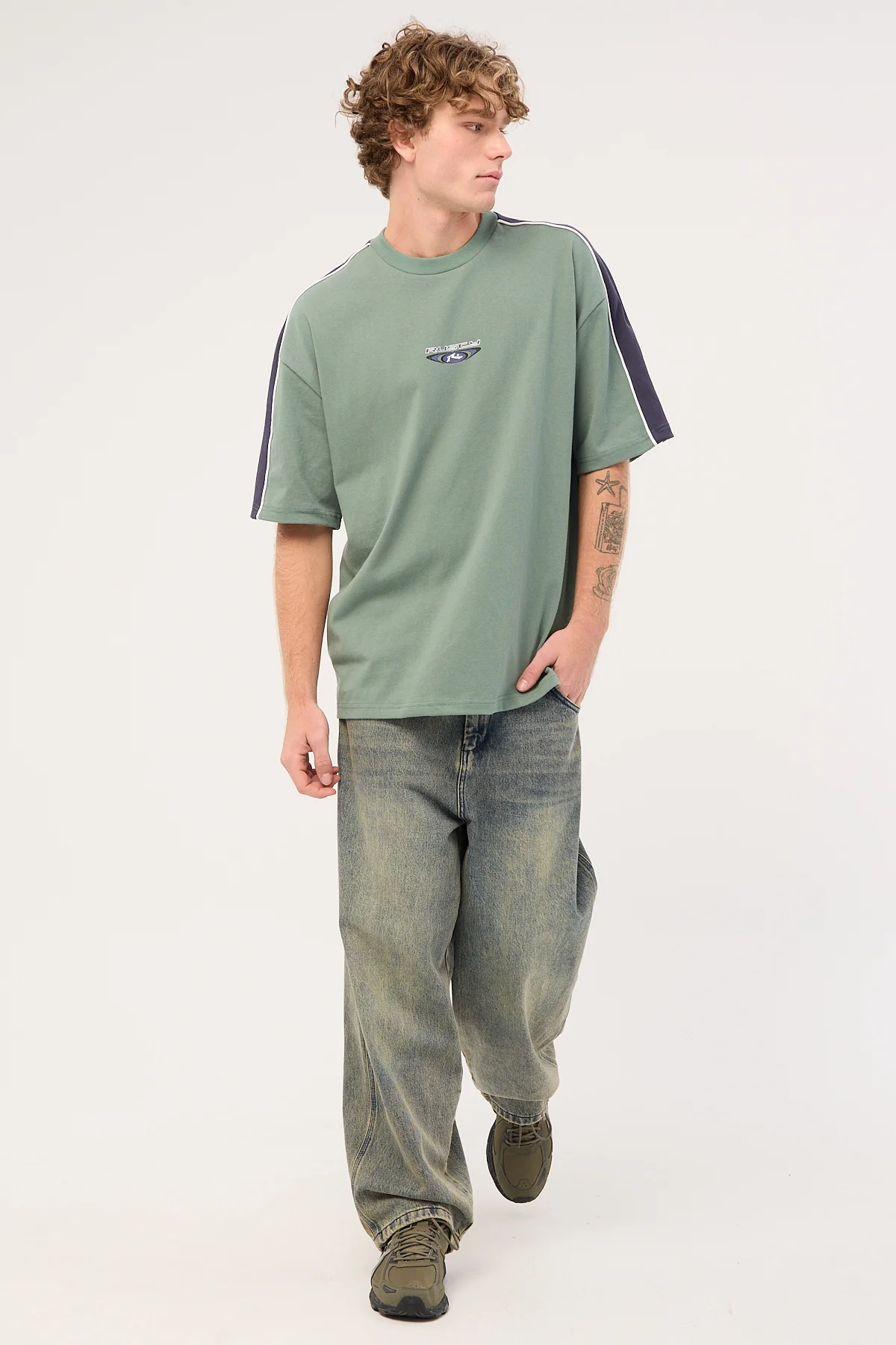 Rusty Uprising Panelled Heavy Tee Slate