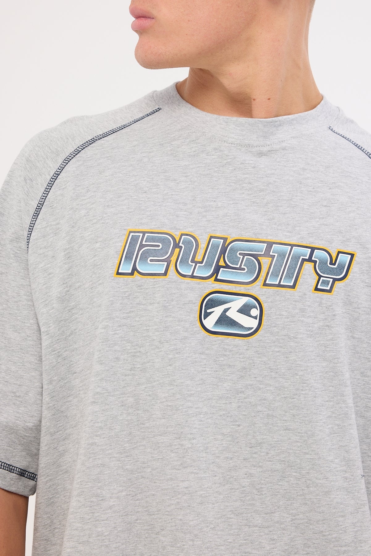 Rusty Guido Raglan Tee Grey Marle - Image 4