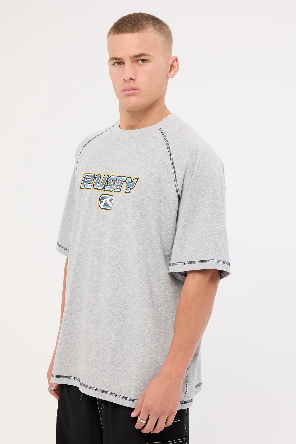 Rusty Guido Raglan Tee Grey Marle - Image 5