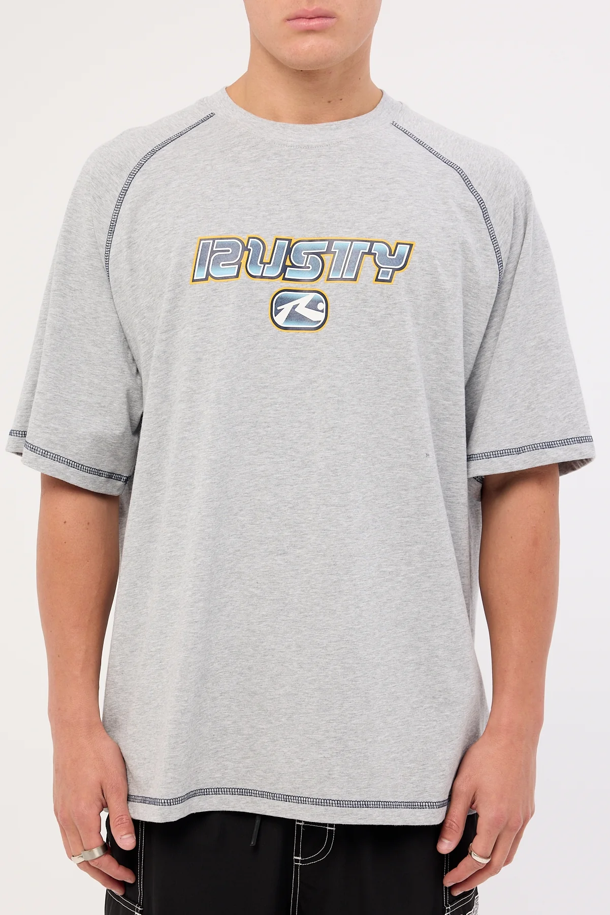 Rusty Guido Raglan Tee Grey Marle - Image 7