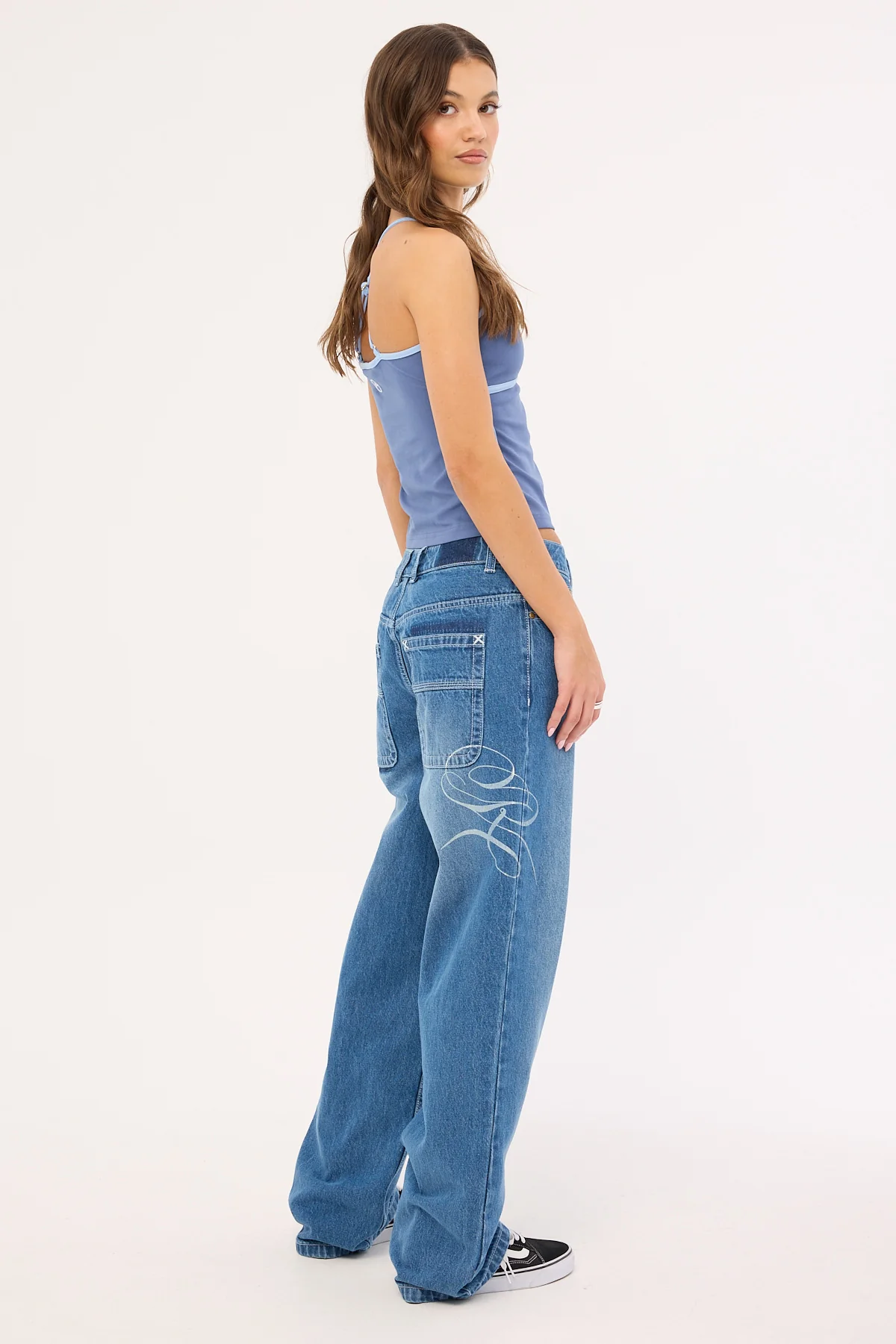 Rusty He Ghosted Bethany Baggy Low Rise Jeans Blasted Middy Blue - Image 7