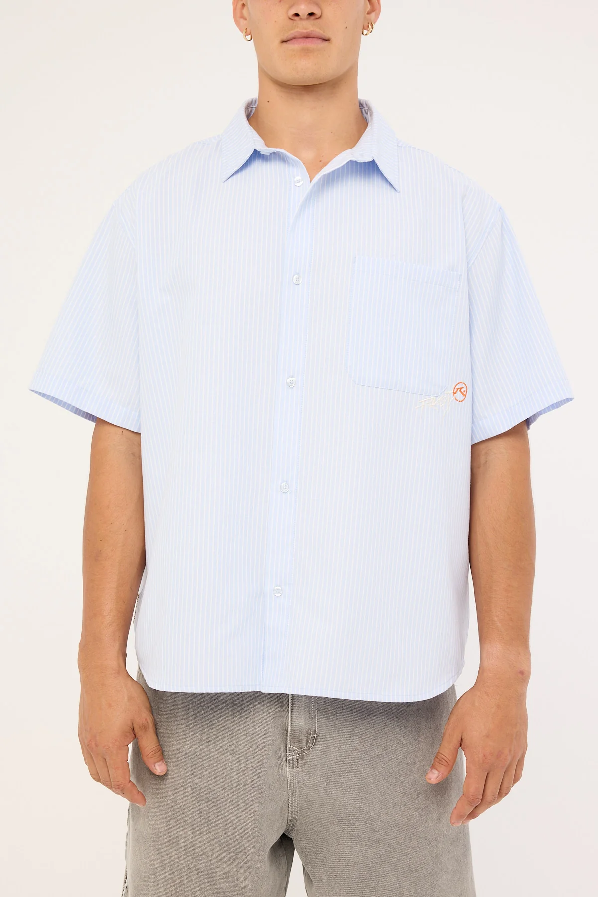 Rusty Hoodus Pinstripe Shirt Sky Blue - Image 10