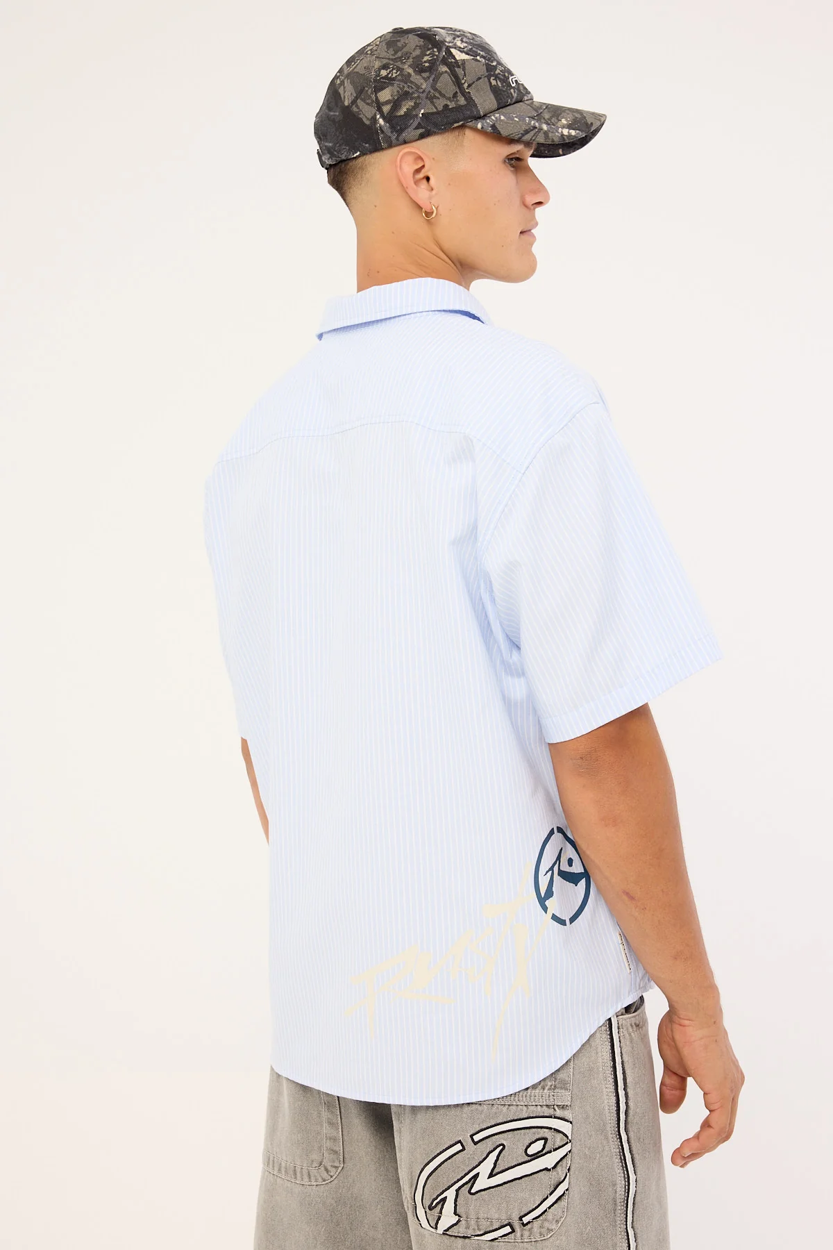 Rusty Hoodus Pinstripe Shirt Sky Blue - Image 8