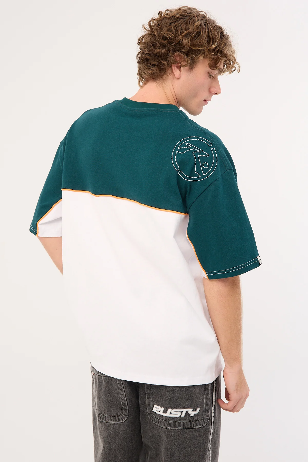 Rusty Infinity 3.0 Heavy Tee White/Deep Teal - Image 5