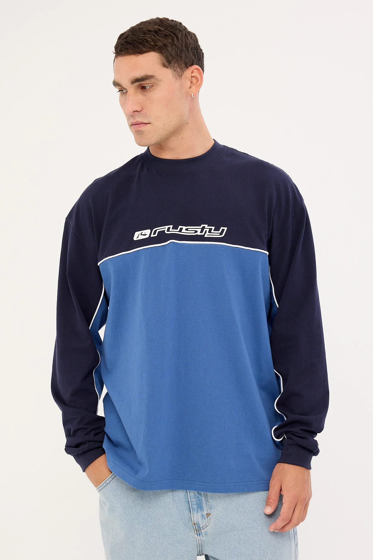 Rusty Infinity Oversized Long Sleeve Tee Atlantic Blue