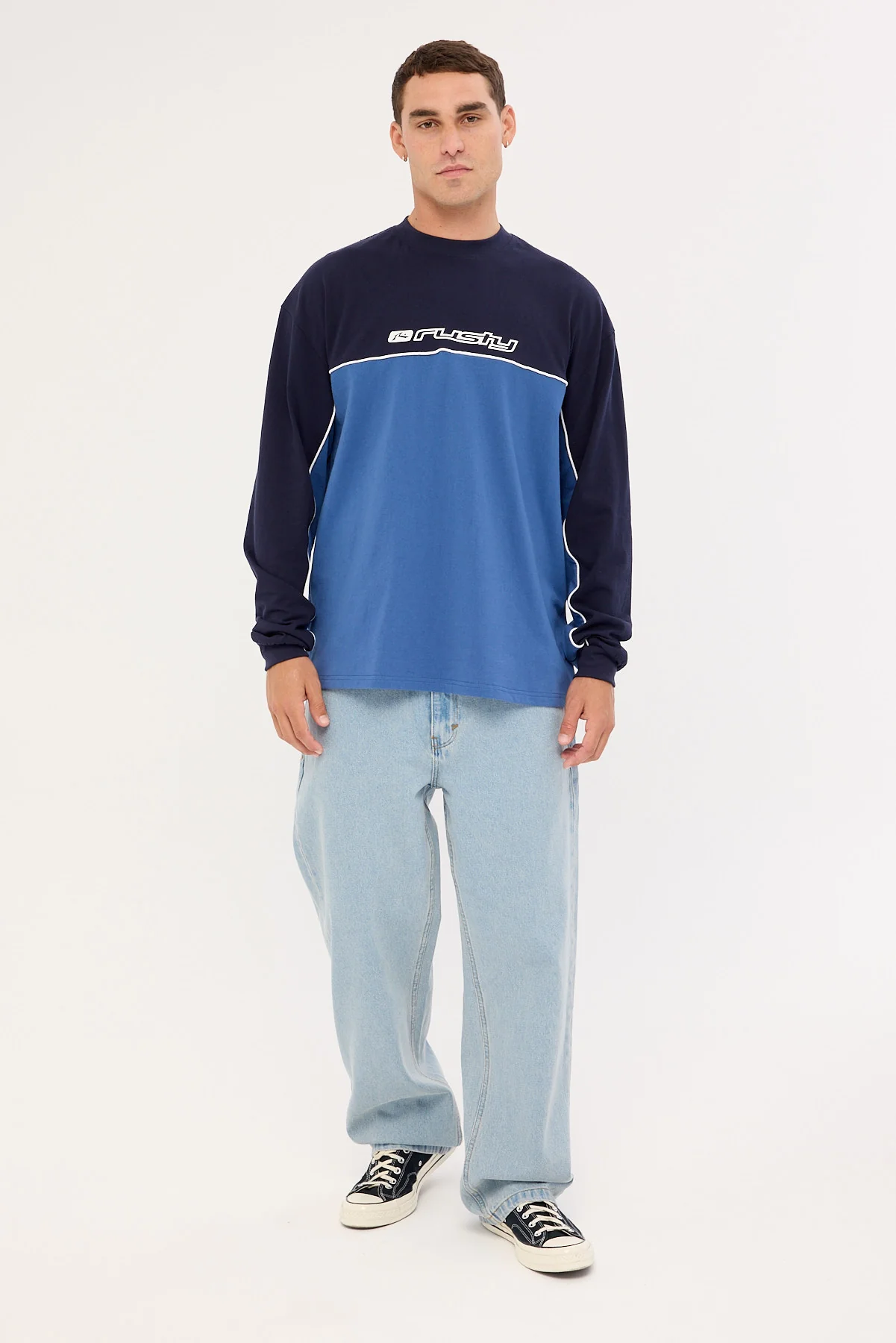 Rusty Infinity Oversized Long Sleeve Tee Atlantic Blue - Image 2