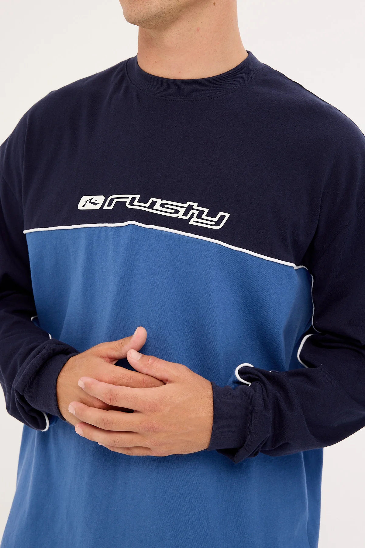 Rusty Infinity Oversized Long Sleeve Tee Atlantic Blue - Image 3