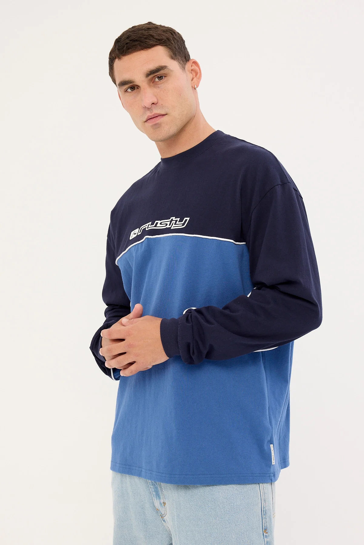 Rusty Infinity Oversized Long Sleeve Tee Atlantic Blue - Image 4