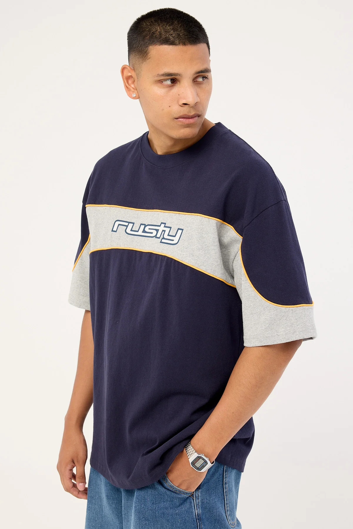 Rusty Kinetic Heavy Tee Navy Blue