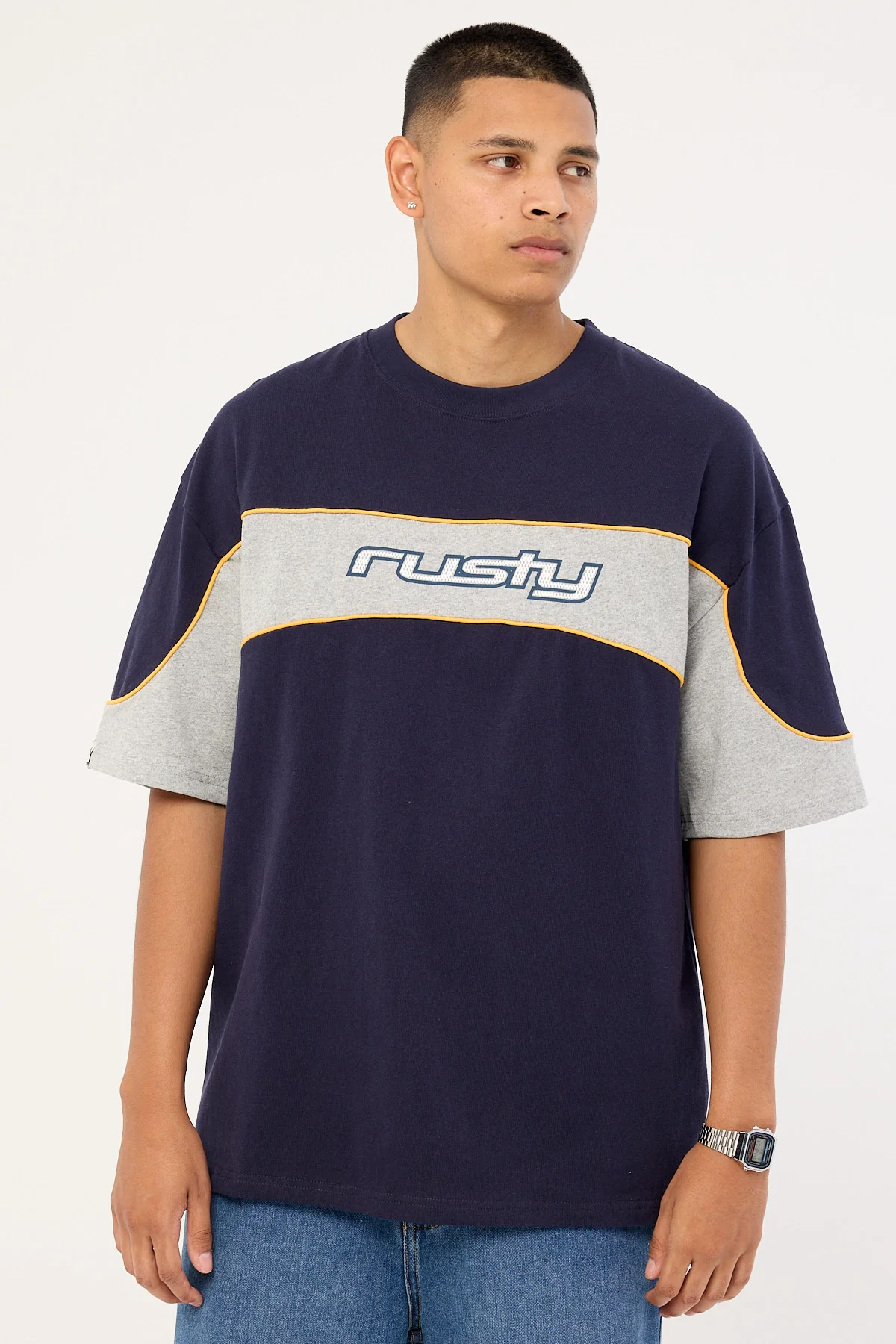Rusty Kinetic Heavy Tee Navy Blue - Image 3