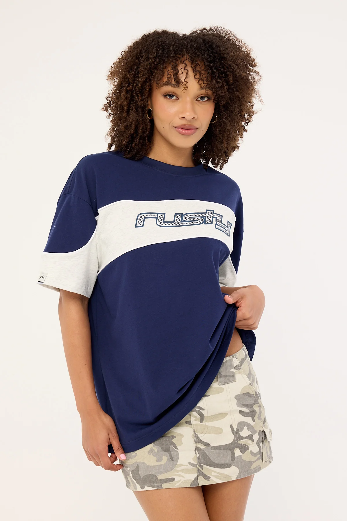 Rusty Kinetic Oversize Tee Navy Blue - Image 3