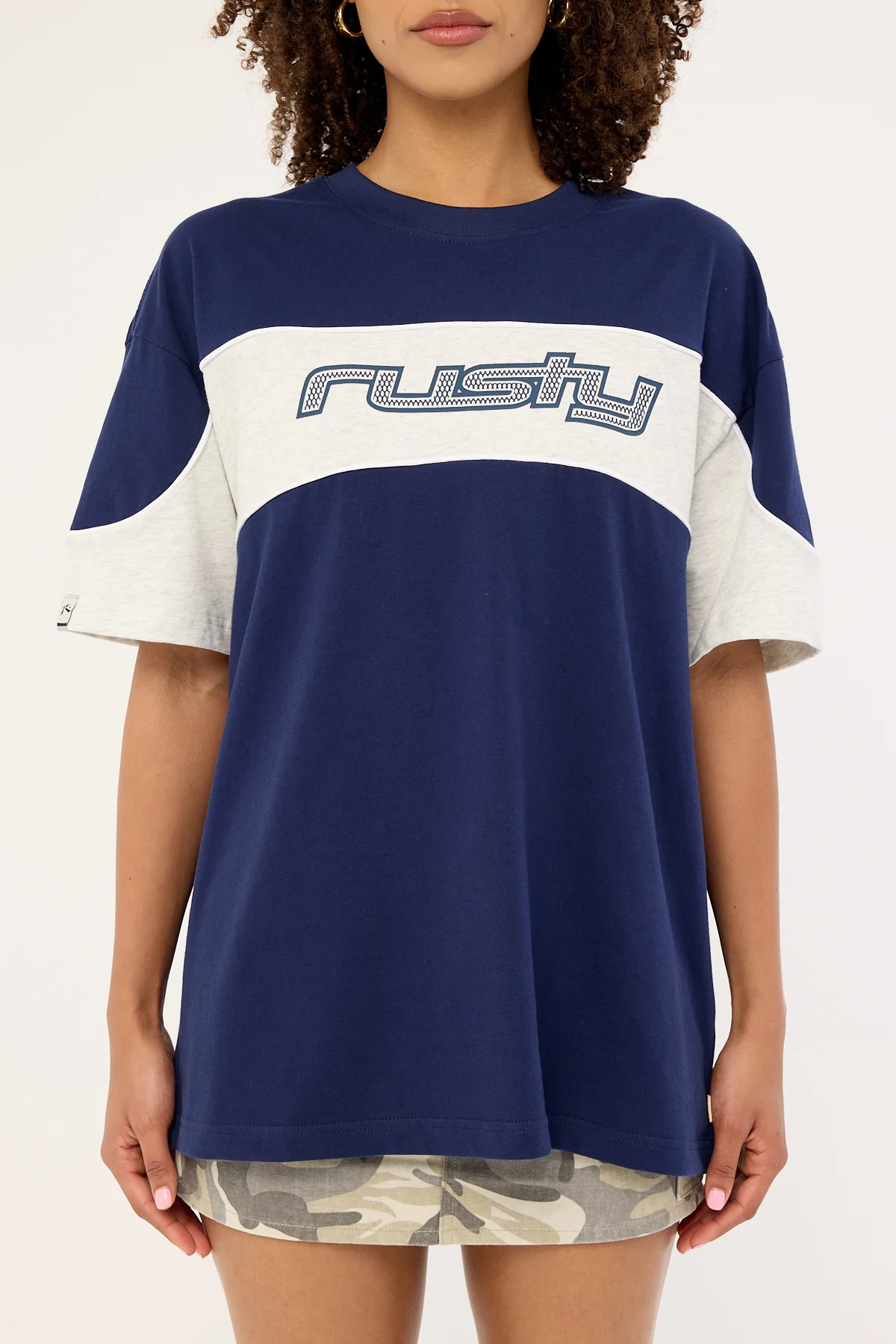 Rusty Kinetic Oversize Tee Navy Blue - Image 6