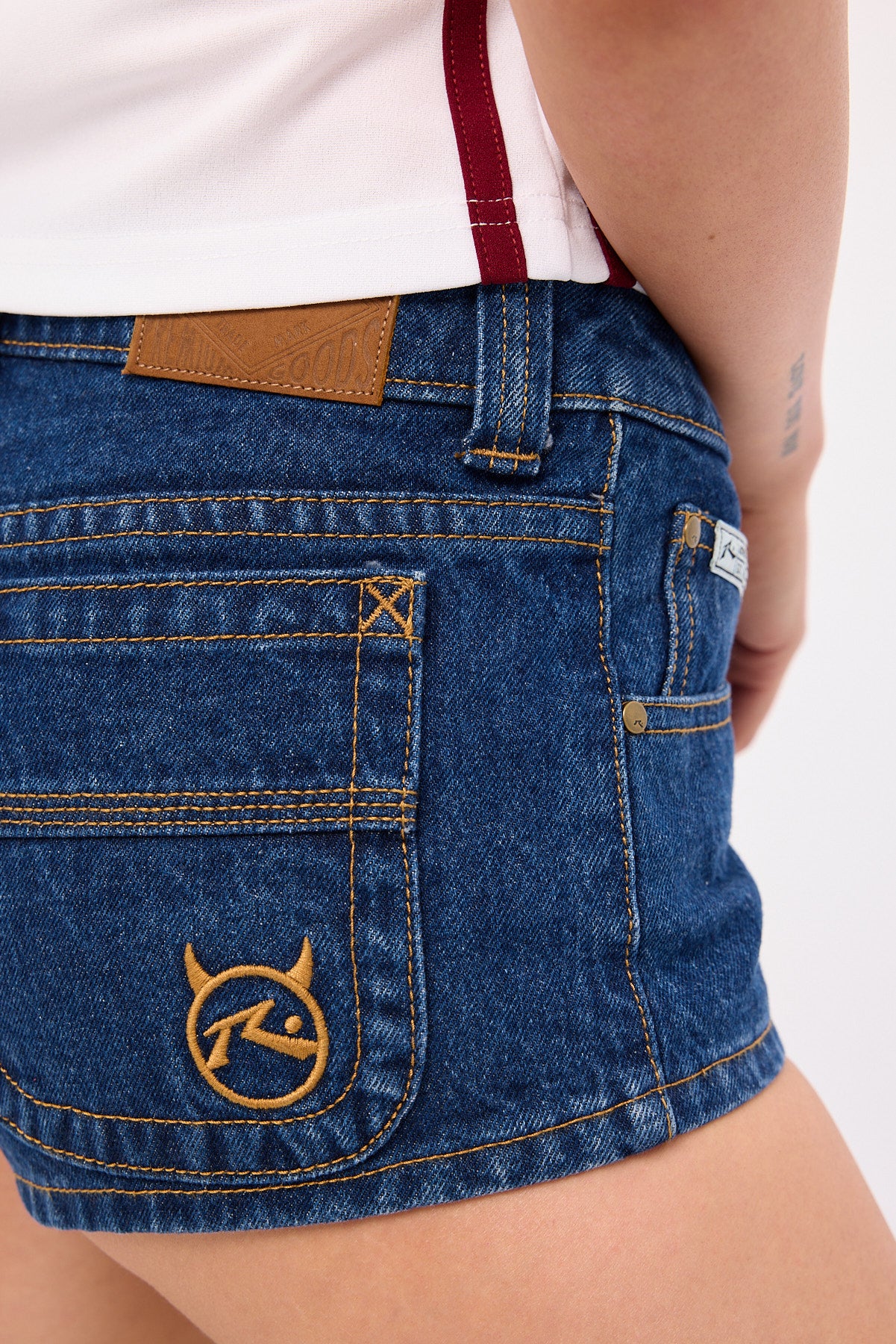 Rusty Lemmy Low Rise Micro Mini Short Deep See Blue - Image 6