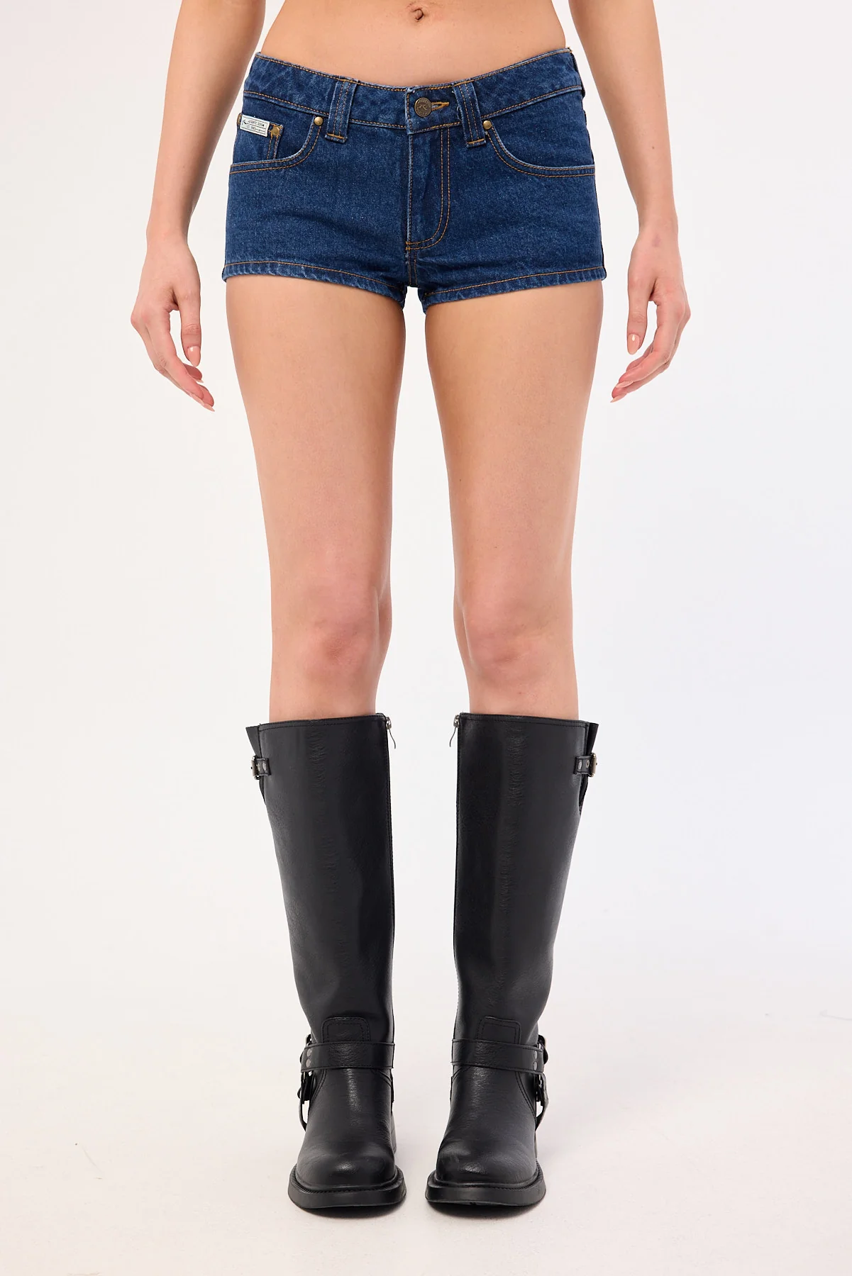 Rusty Lemmy Low Rise Micro Mini Short Deep See Blue - Image 7