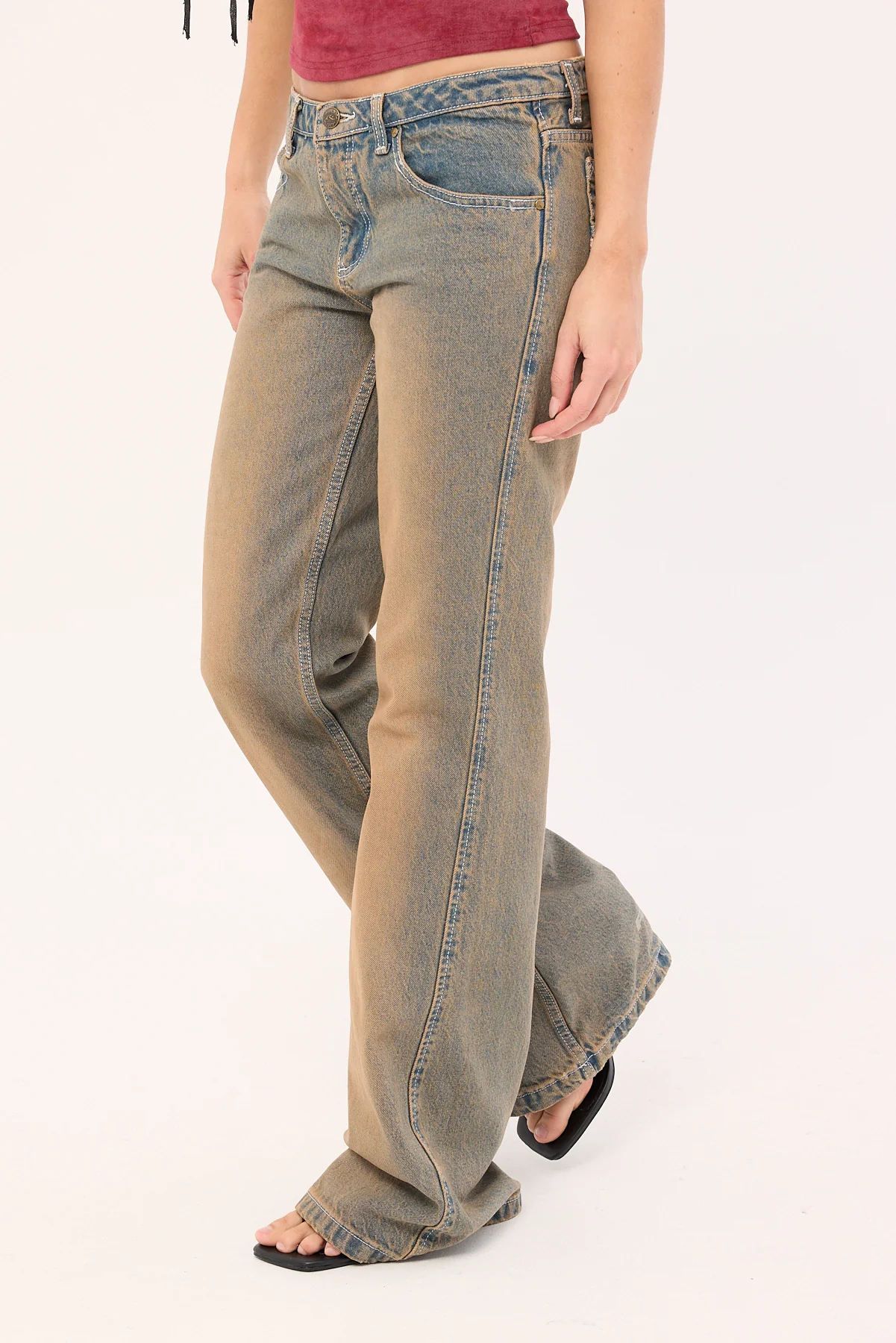 Rusty Lucky Number Low Rise Flare Jeans Rusty Overdye - Image 4
