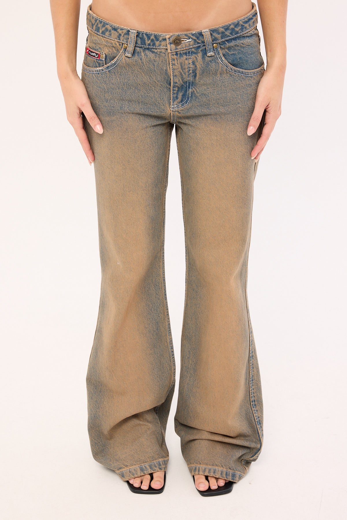 Rusty Lucky Number Low Rise Flare Jeans Rusty Overdye - Image 8
