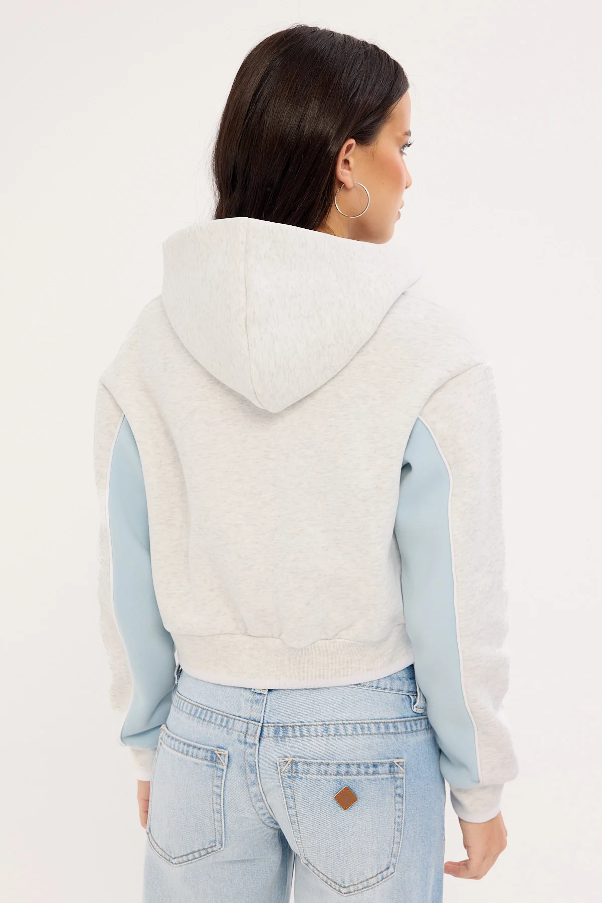 Rusty Mini Two Tides Cropped Hooded Fleece Ecru Marle - Image 5