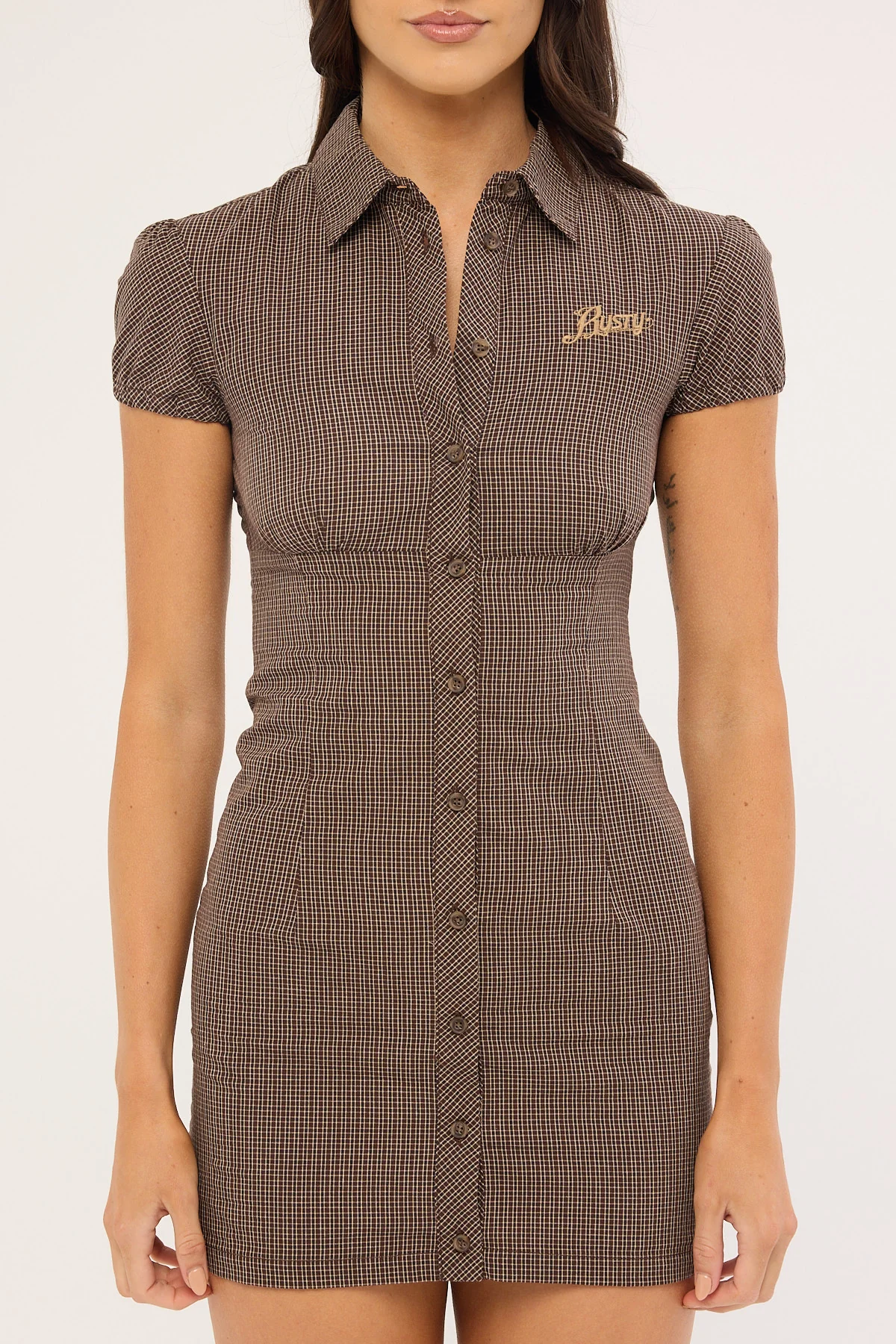 Rusty Missy May Mini Dress Java Plaid - Image 6