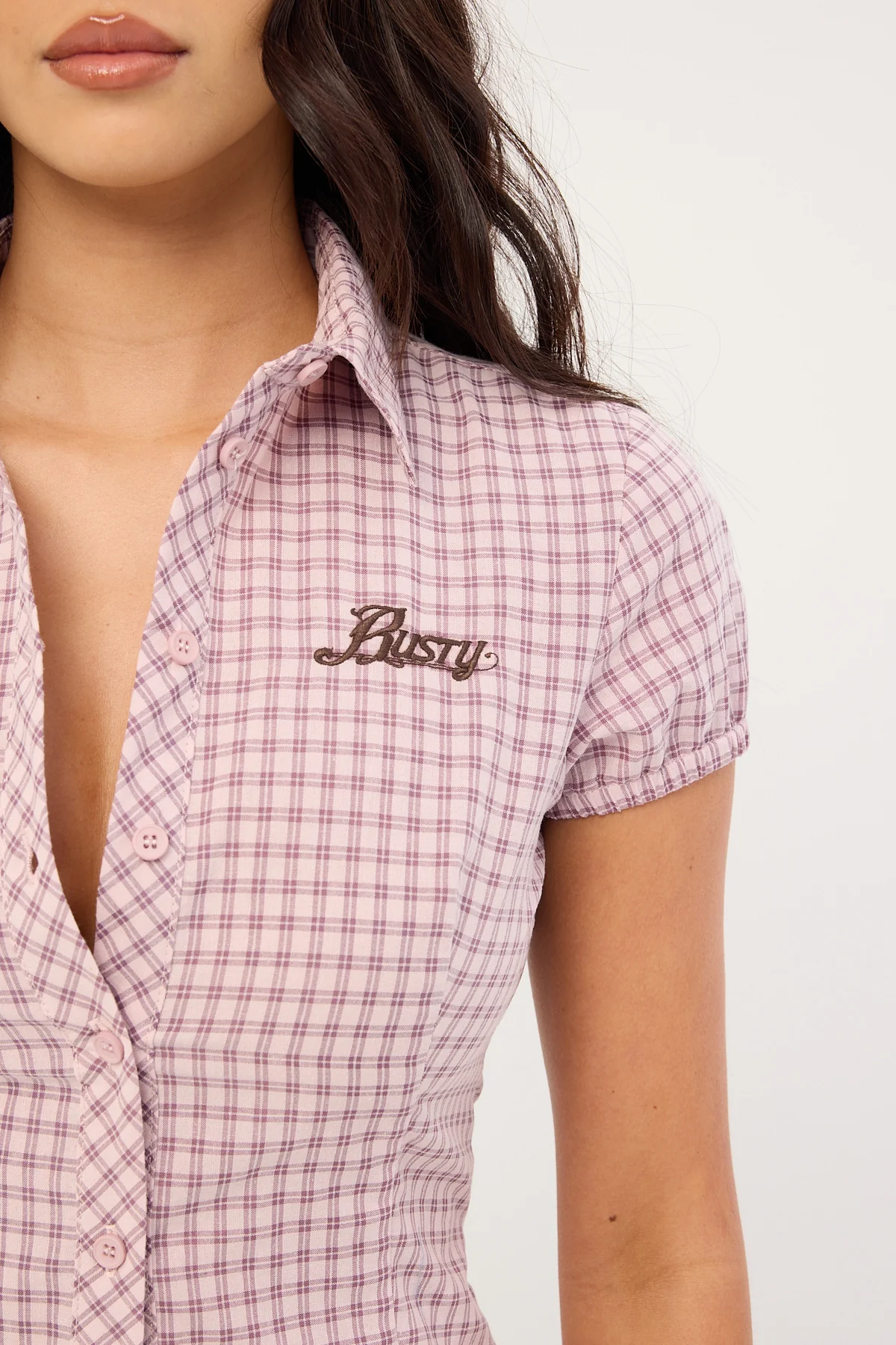 Rusty Missy May Check Shirt Pink/Mink - Image 3