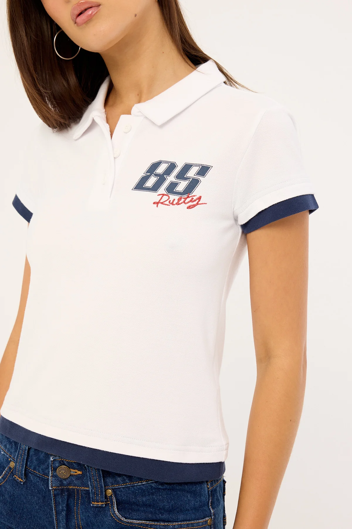 Rusty Mock Layer Polo Mini Tee White - Image 4