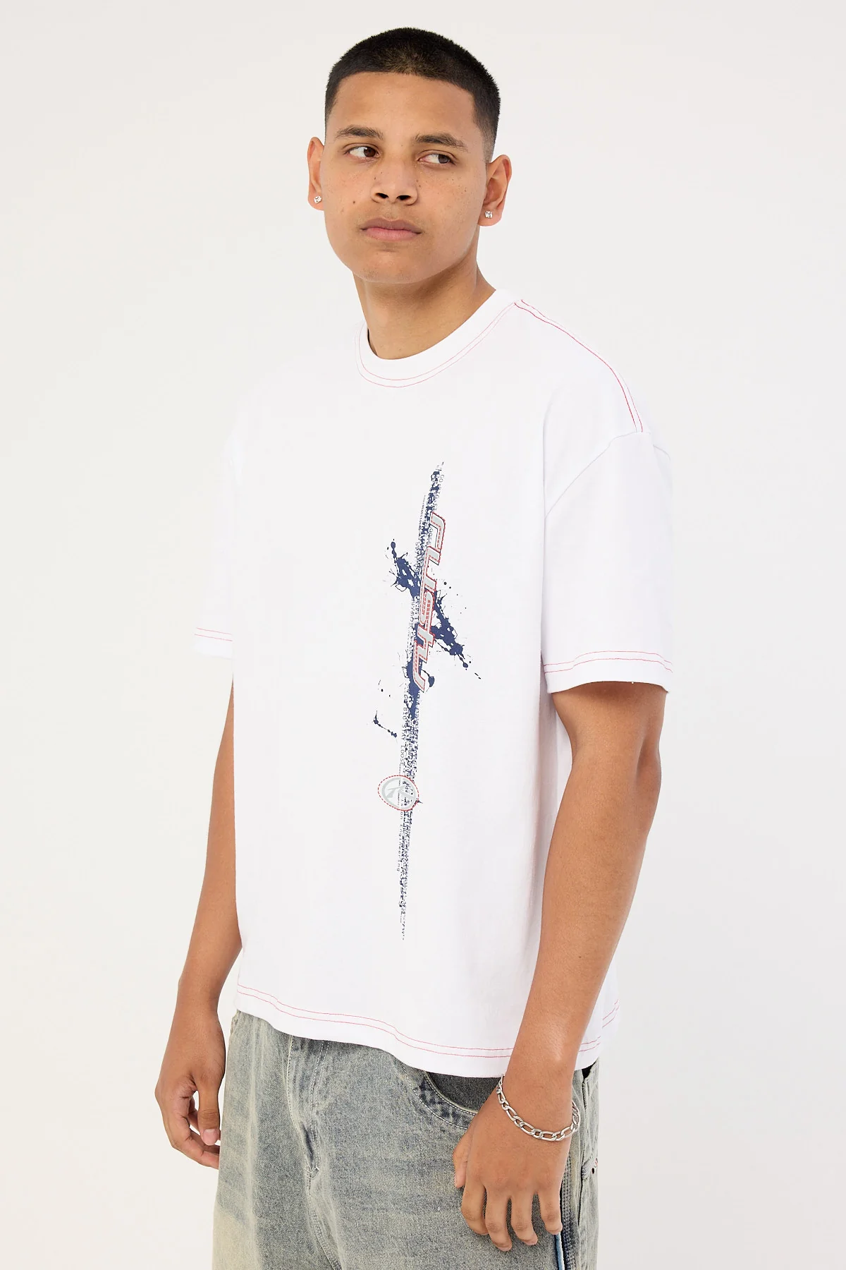 Rusty Morning Glory Tee White - Image 4