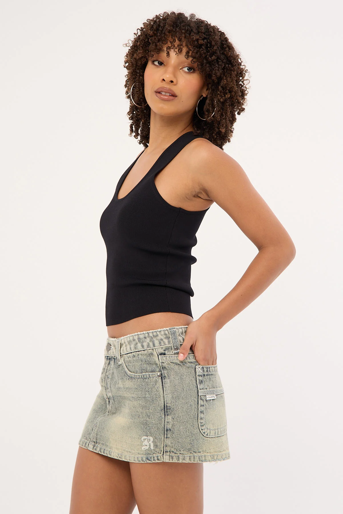 Rusty Morty Low Rise Denim Mini Skirt Dirty Dawg - Image 5