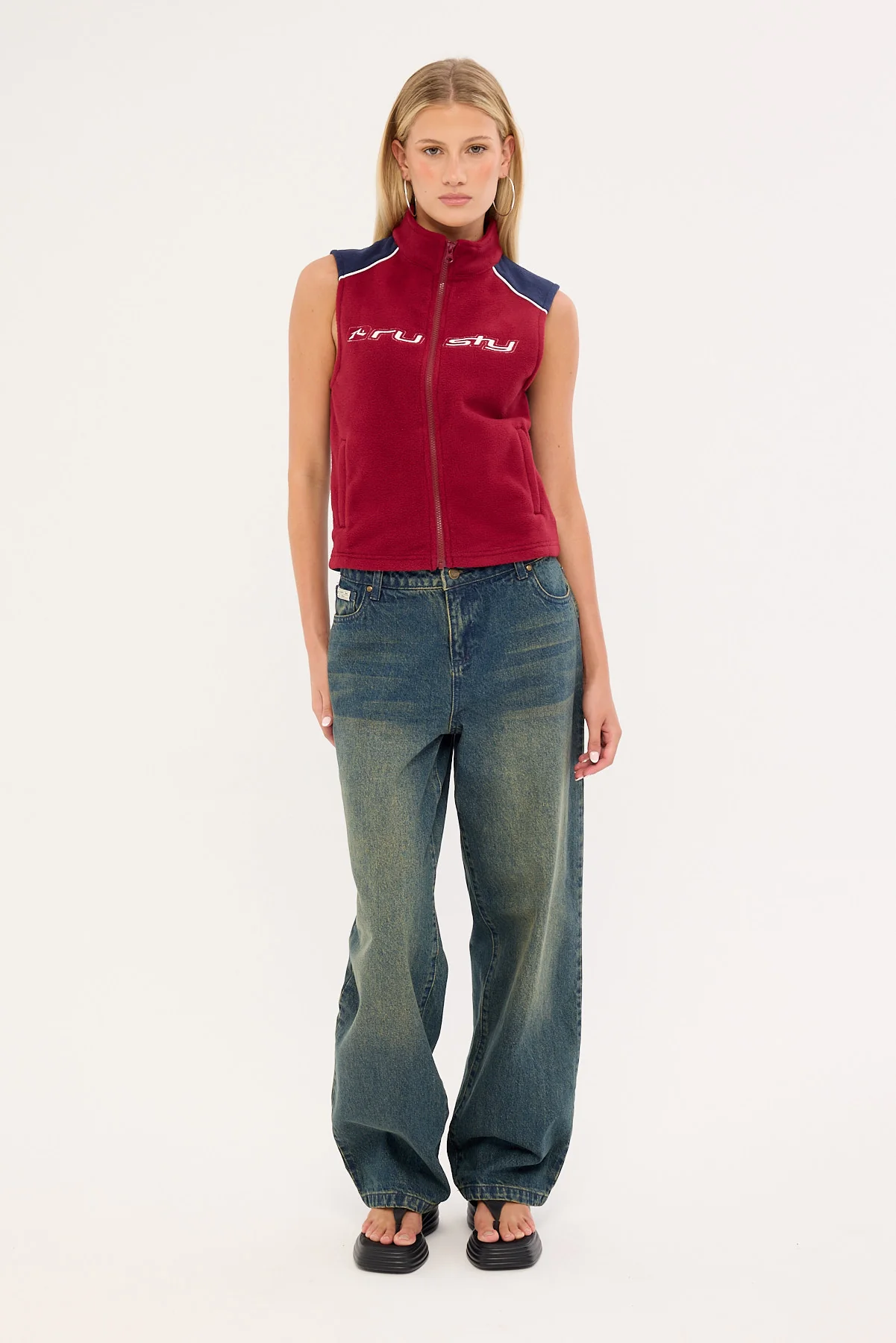 Rusty Mr Cool Polar Fleece Vest Red - Image 2