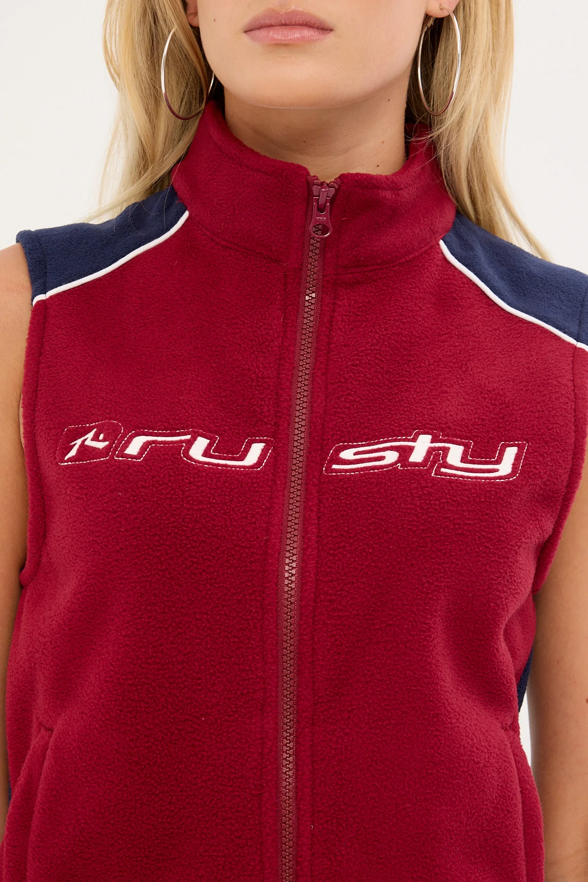 Rusty Mr Cool Polar Fleece Vest Red - Image 3