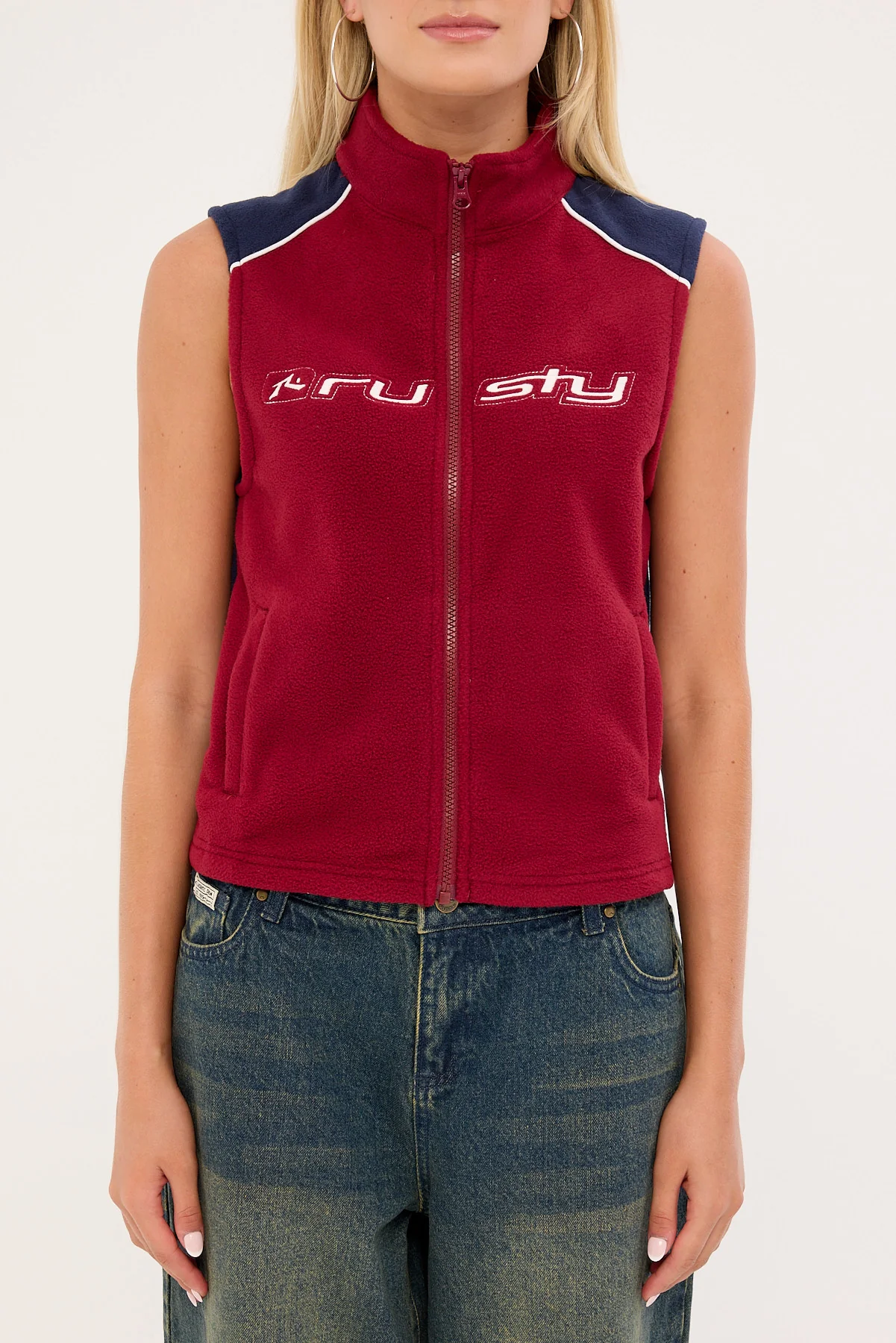 Rusty Mr Cool Polar Fleece Vest Red - Image 7
