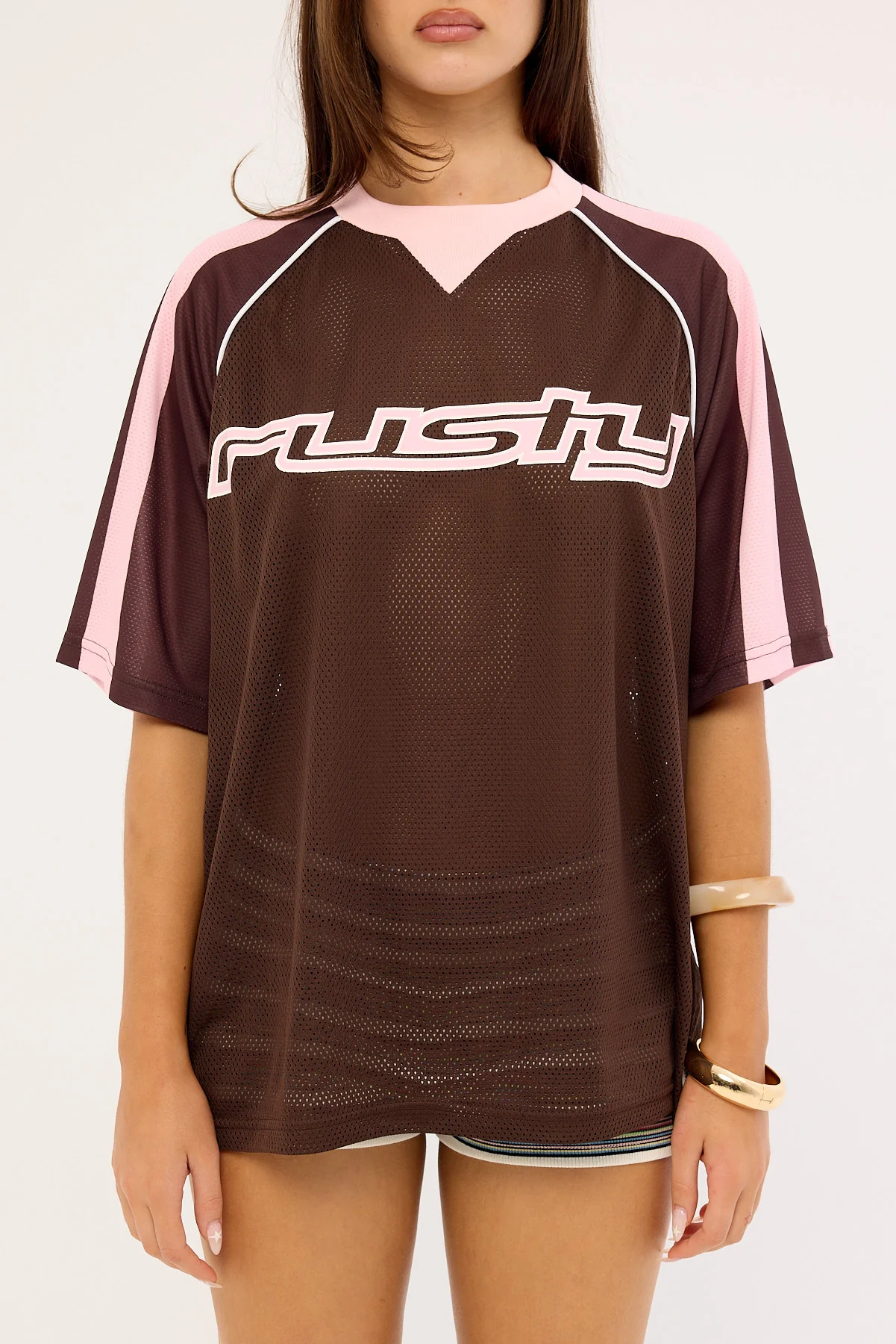 Rusty Naples Contrast Oversize Sports Jersey Nutshell - Image 6