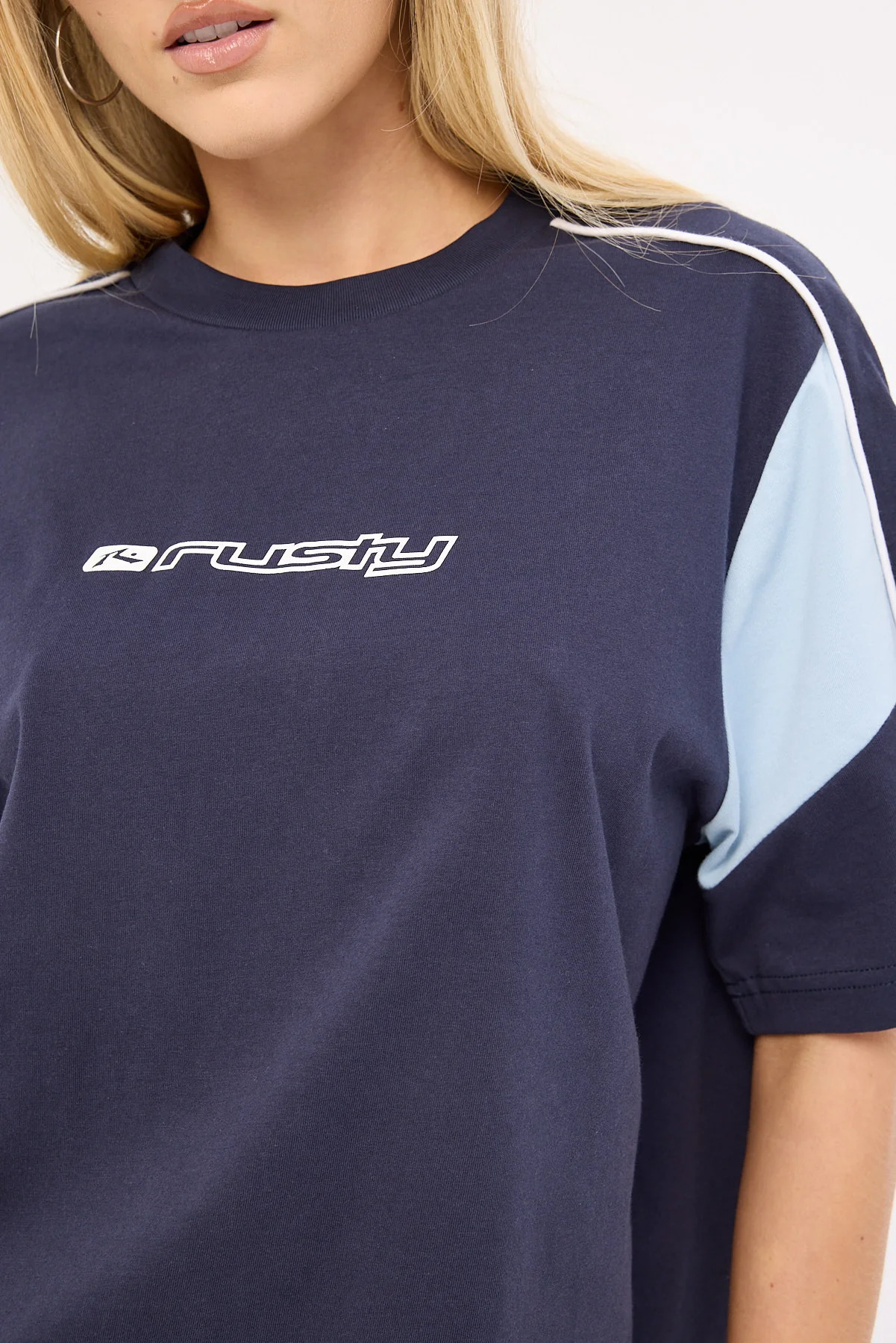 Rusty New Break 220 Oversize Tee Navy Blue - Image 4