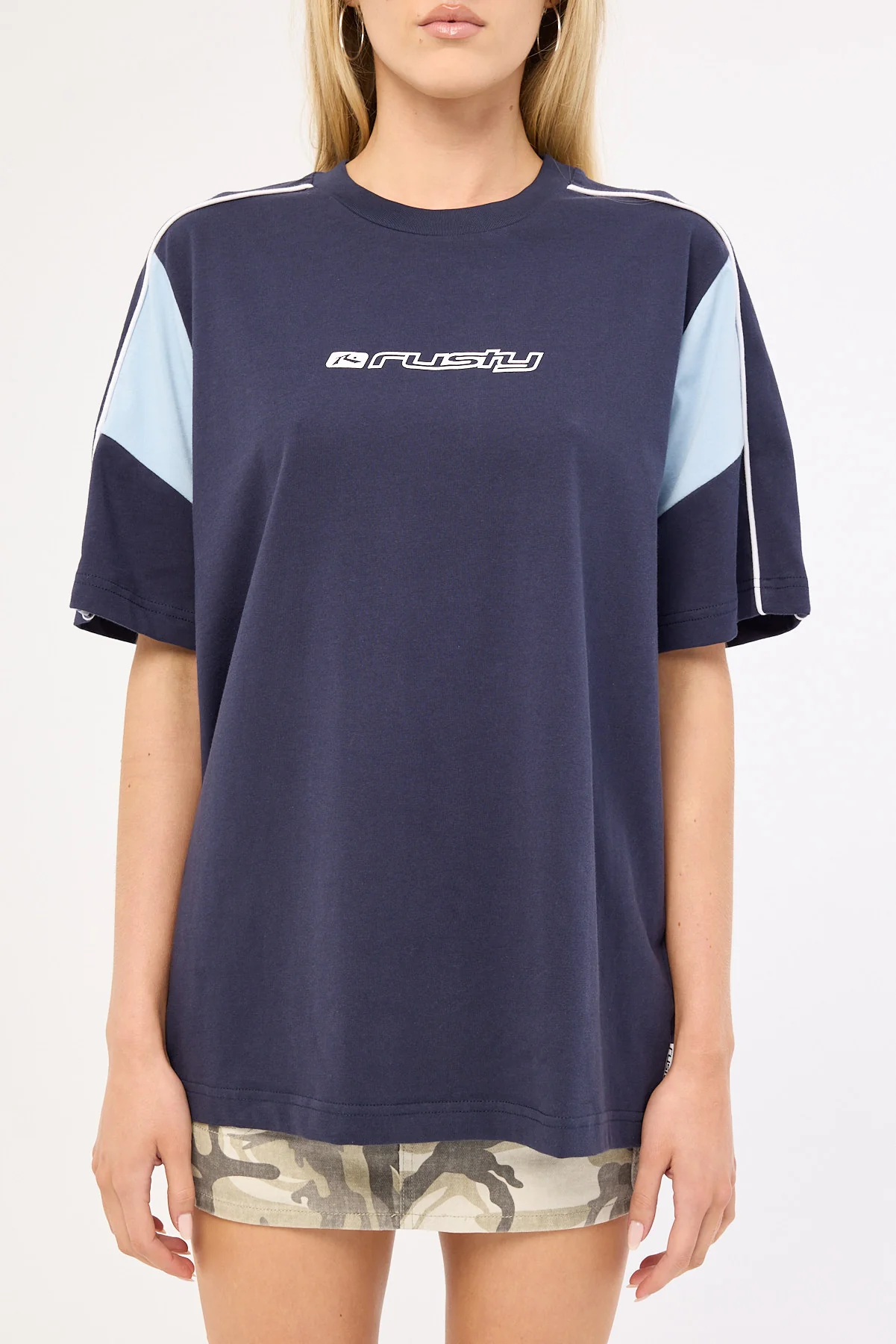 Rusty New Break 220 Oversize Tee Navy Blue - Image 8