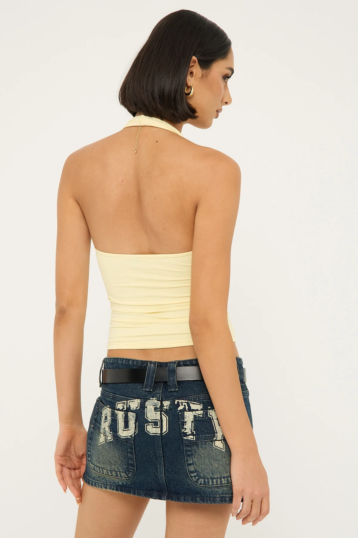 Rusty Norty Low Rise Denim Micro Mini Skirt Dark And Dirty - Image 4