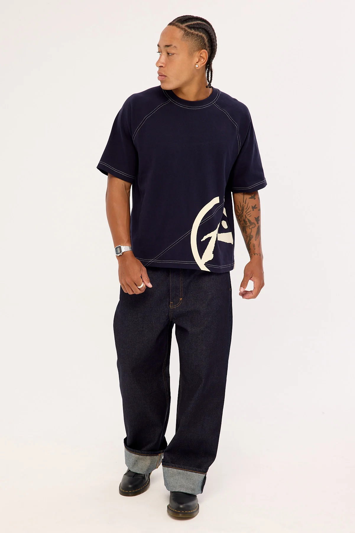 Rusty Pablo Cropped Heavy Tee Navy - Image 2