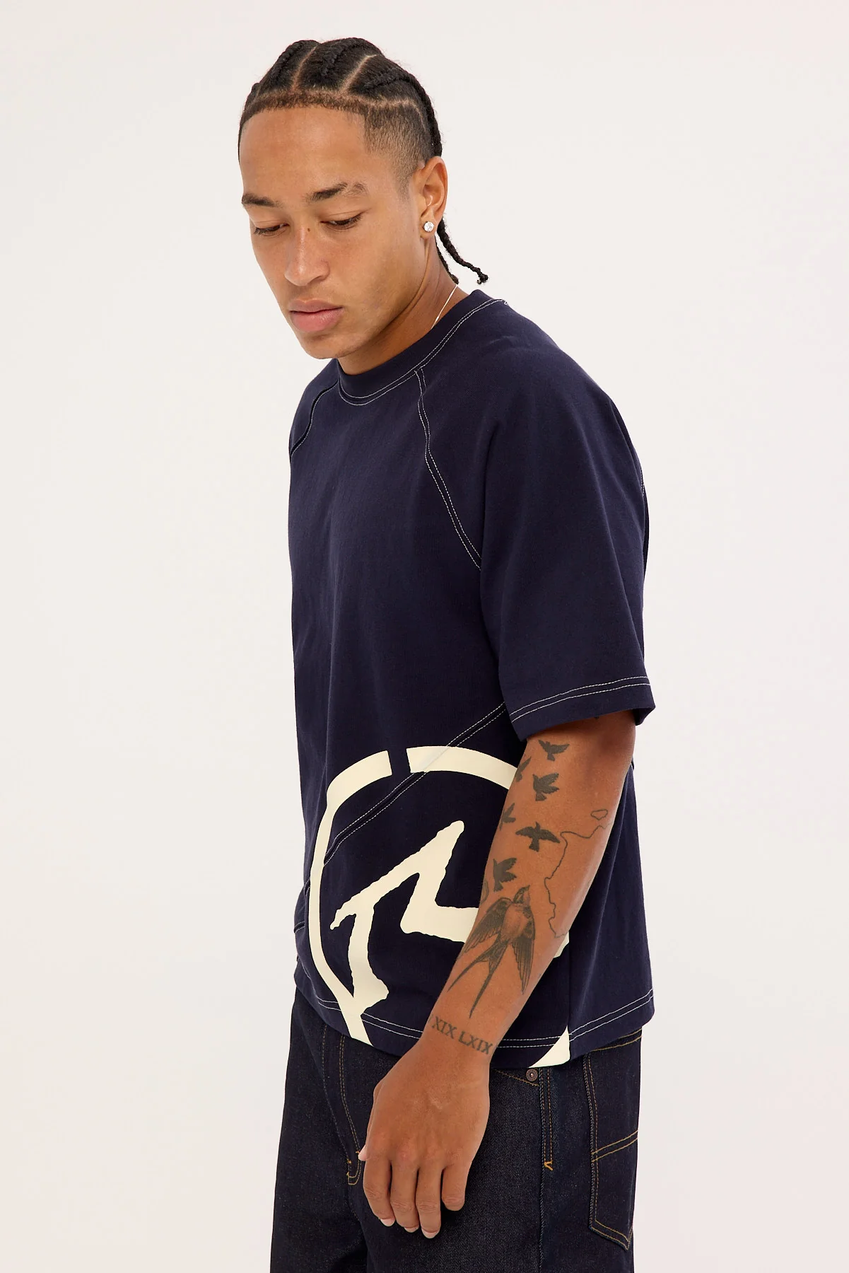 Rusty Pablo Cropped Heavy Tee Navy - Image 4